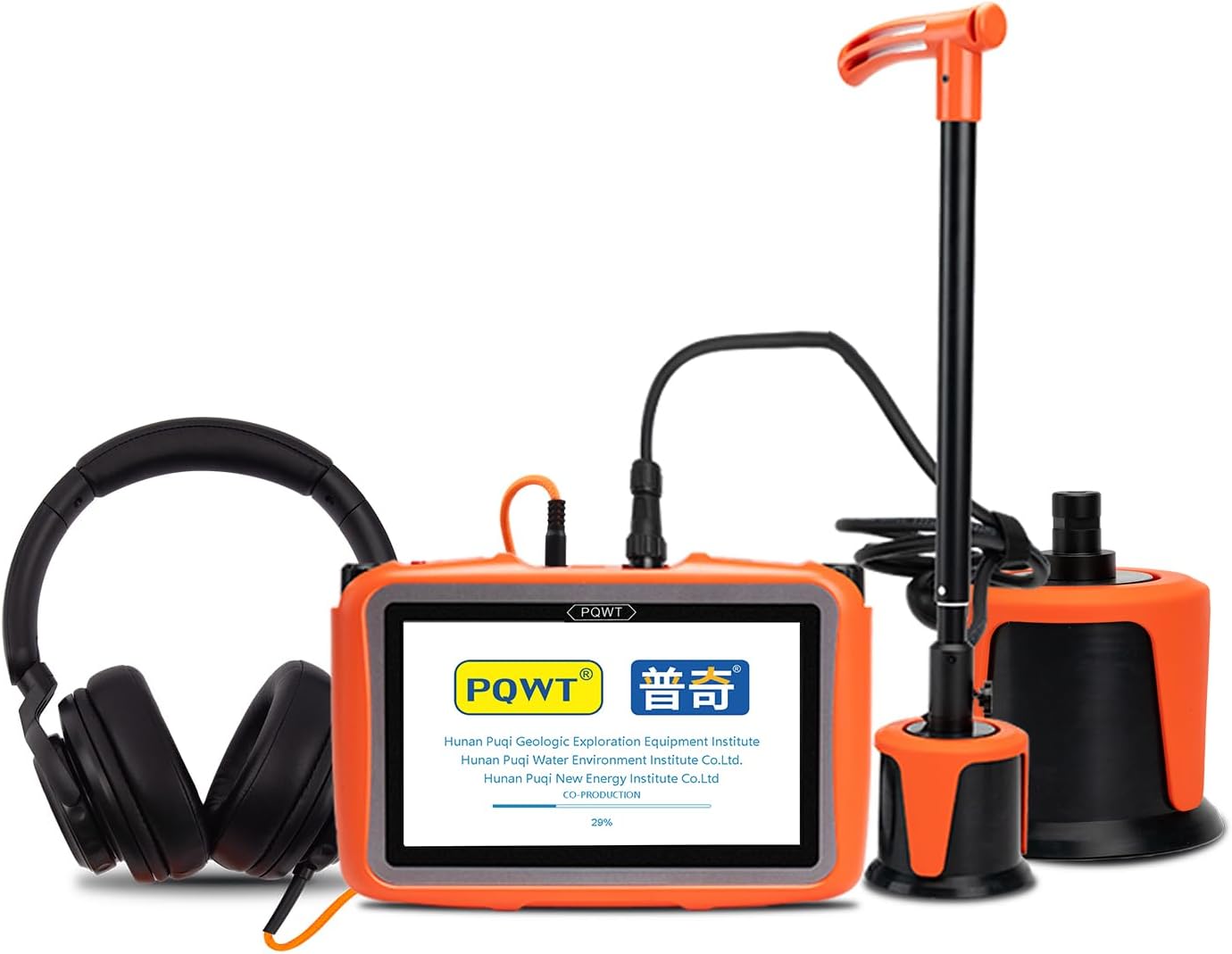 PQWT L6000 Acoustic Water Leak Detector for Outside Ground and Wall Water Pipeline Leakage Detection Kit Multi Sensor Professional Noise Reduction Headphone Smart Touchscreen Aluminum Carry Case