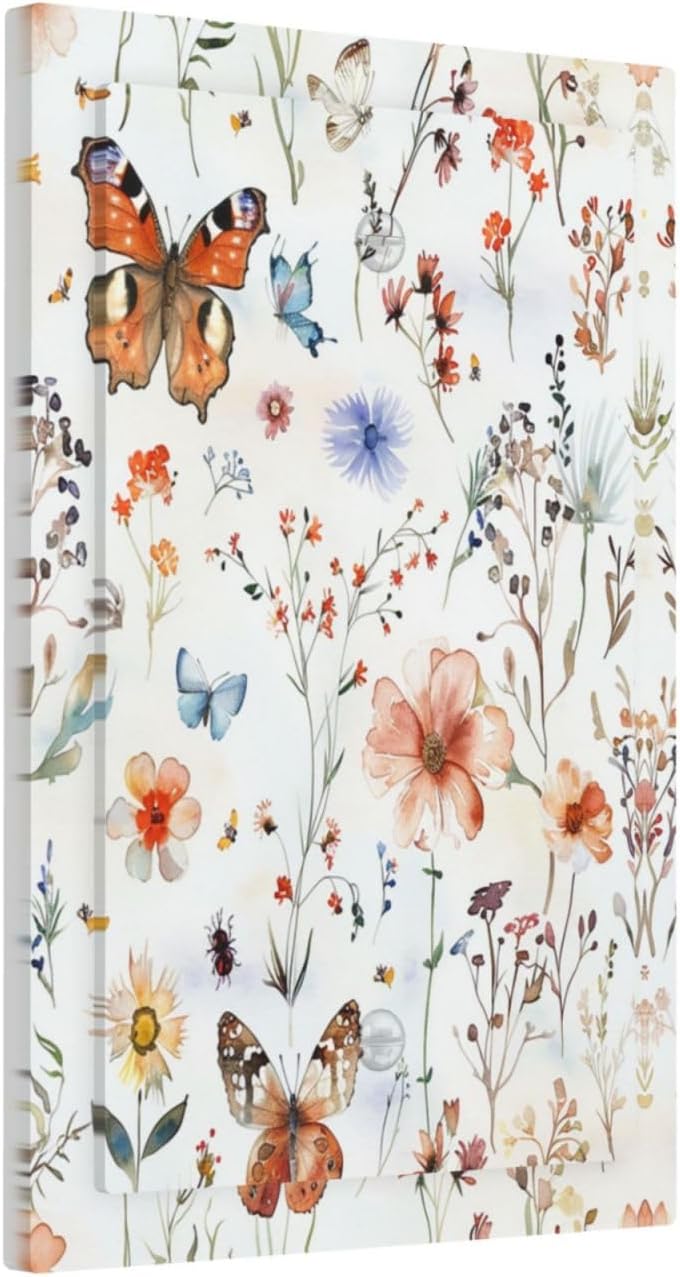 Light Switch Cover Plate Butterfly Floral Boho Multicolor Flower Leave 1 Gang No Device Blank Electrical Wall Plates Faceplate Decorative Switch Plate for Bed Room living Room Decor