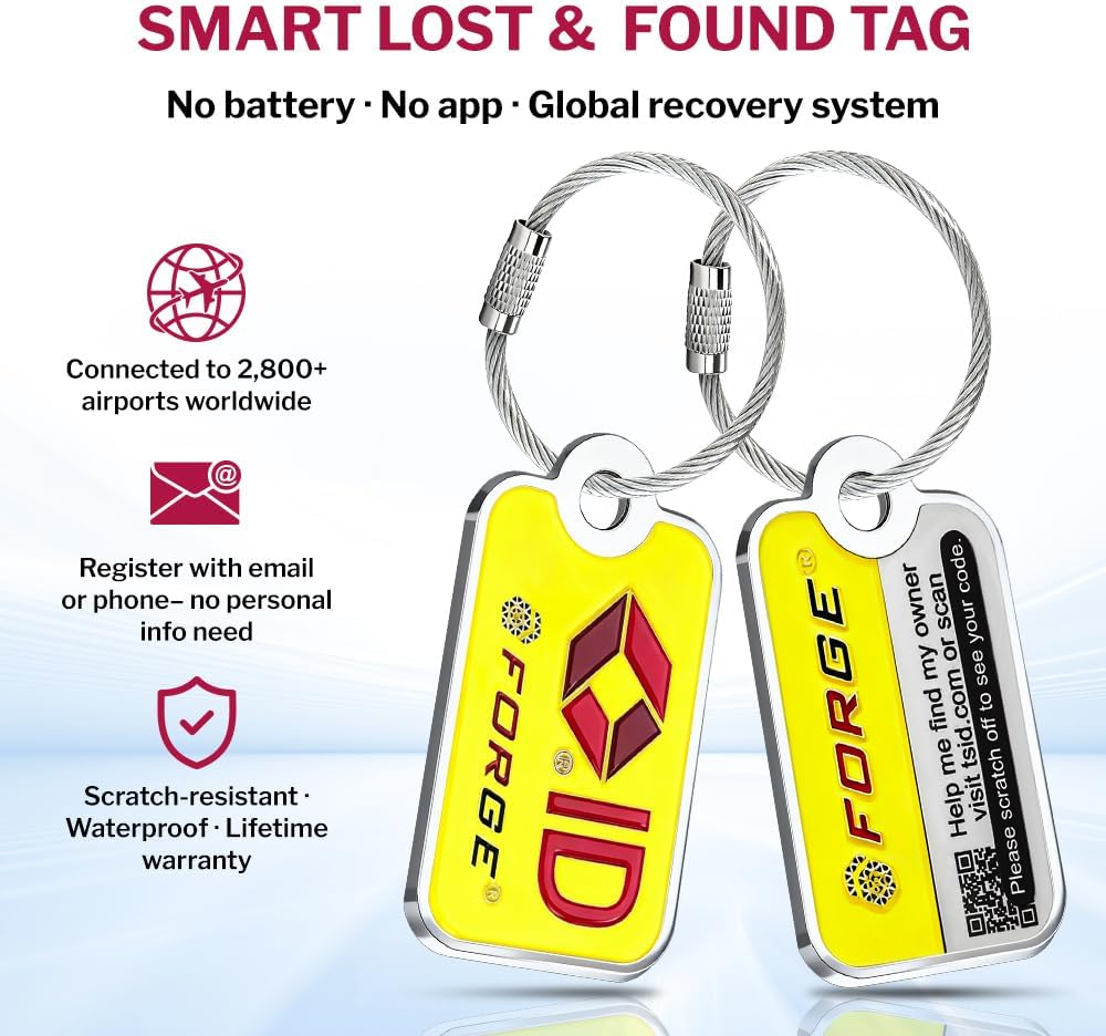 Forge Dual-Opening: Key or Combination Lock, TSA Approved Lock for Luggage, Pelican case, Travel, Gym, School, Luggage Combination Lock, Travel Bag Lock (Orange 2 Locks and 2 ID)