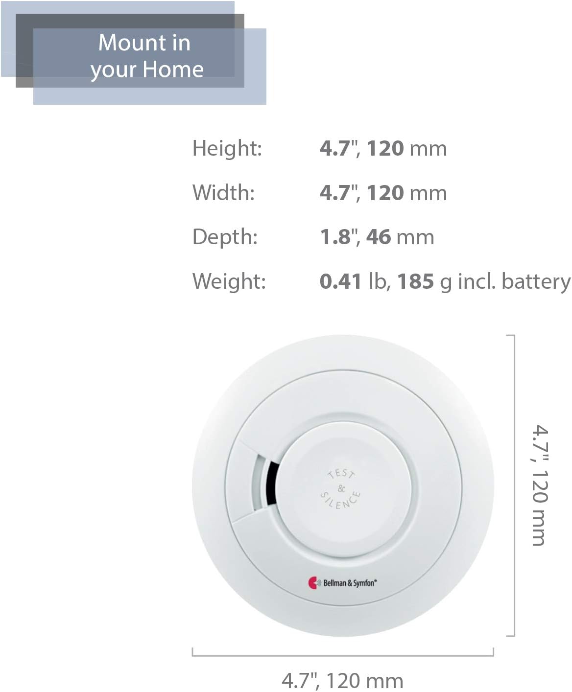 Bellman & Symfon Smoke and Fire Alarm Transmitter – Visit Smart Home System Component - Deaf and Hard of Hearing – Emergency Alert Fire Detector for Seniors and Assisted Living Safety