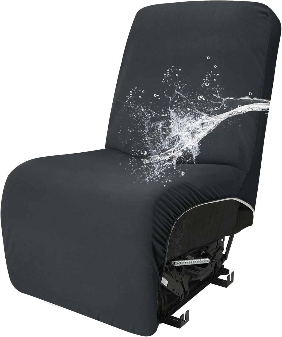 Easy-Going 100% Waterproof Recliner Cover Additional Seat Cover for Reclining Couch, Stretch Sofa Covers Washable Furniture Protector for Kids & Pets, 1 Seat, Dark Gray