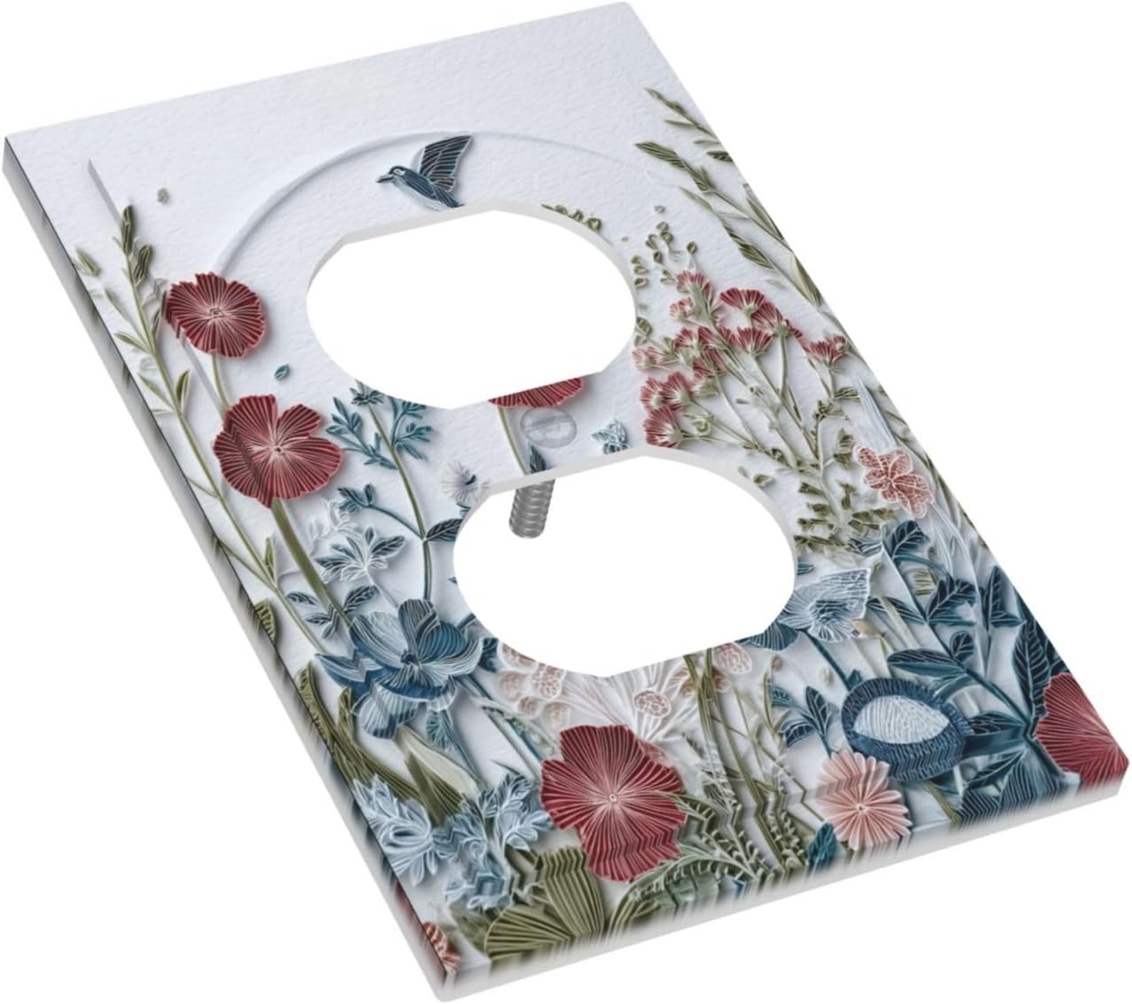 Wildflowers Flowers Floral Plants Duplex Outlet Wall Plate Cover Decorative Light Switch Covers Electrical Faceplate Switch Plates for Bathroom Kitchen Home