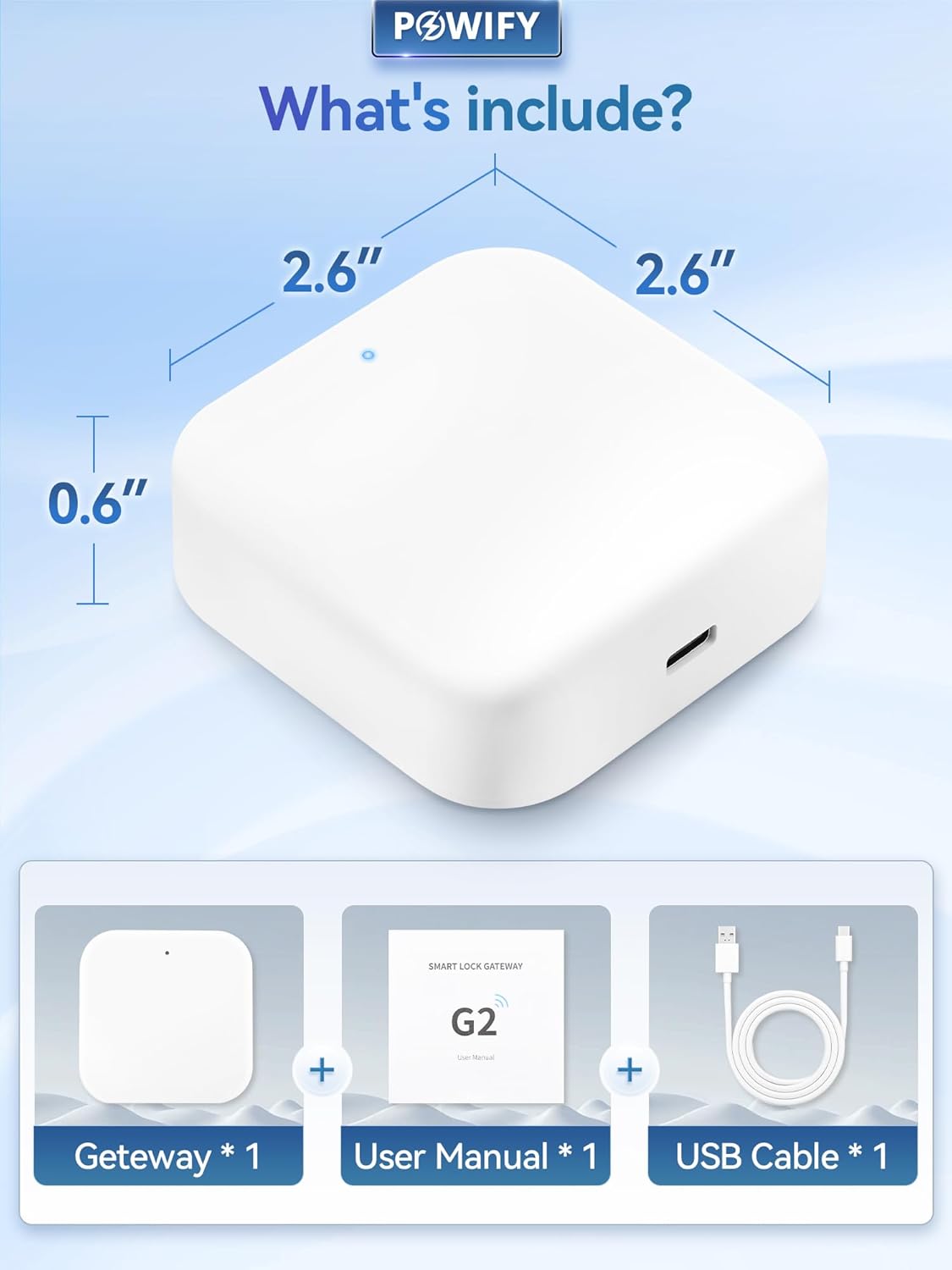 Smart Lock Wi-Fi G2 Gateway, Remote Control with TT Lock App, Compatible with Alexa Voice Control