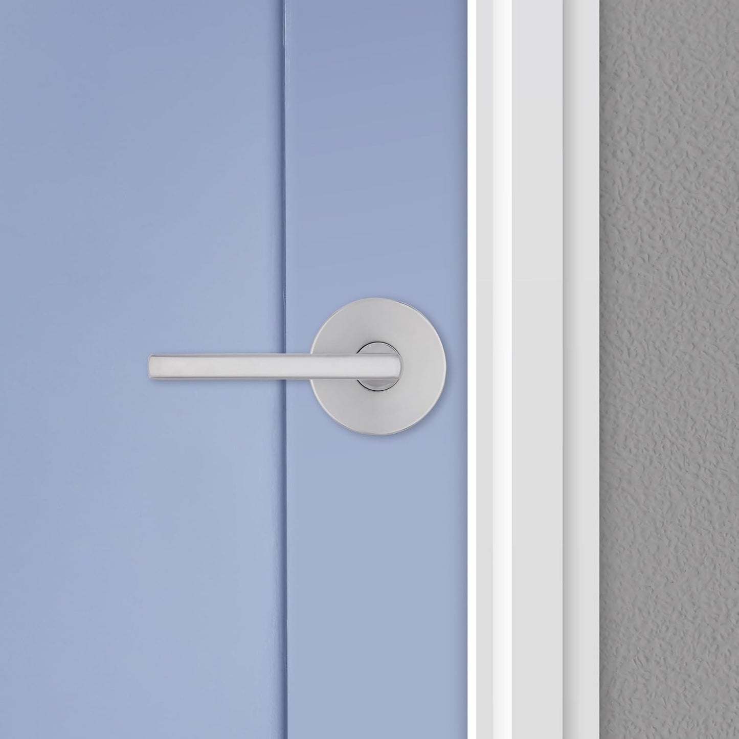 Kwikset Halifax Interior Passage Door Knob, Round Handle for Closet and Hallway Doors, Non-Locking Doorknob in Satin Chrome, with Microban Protection