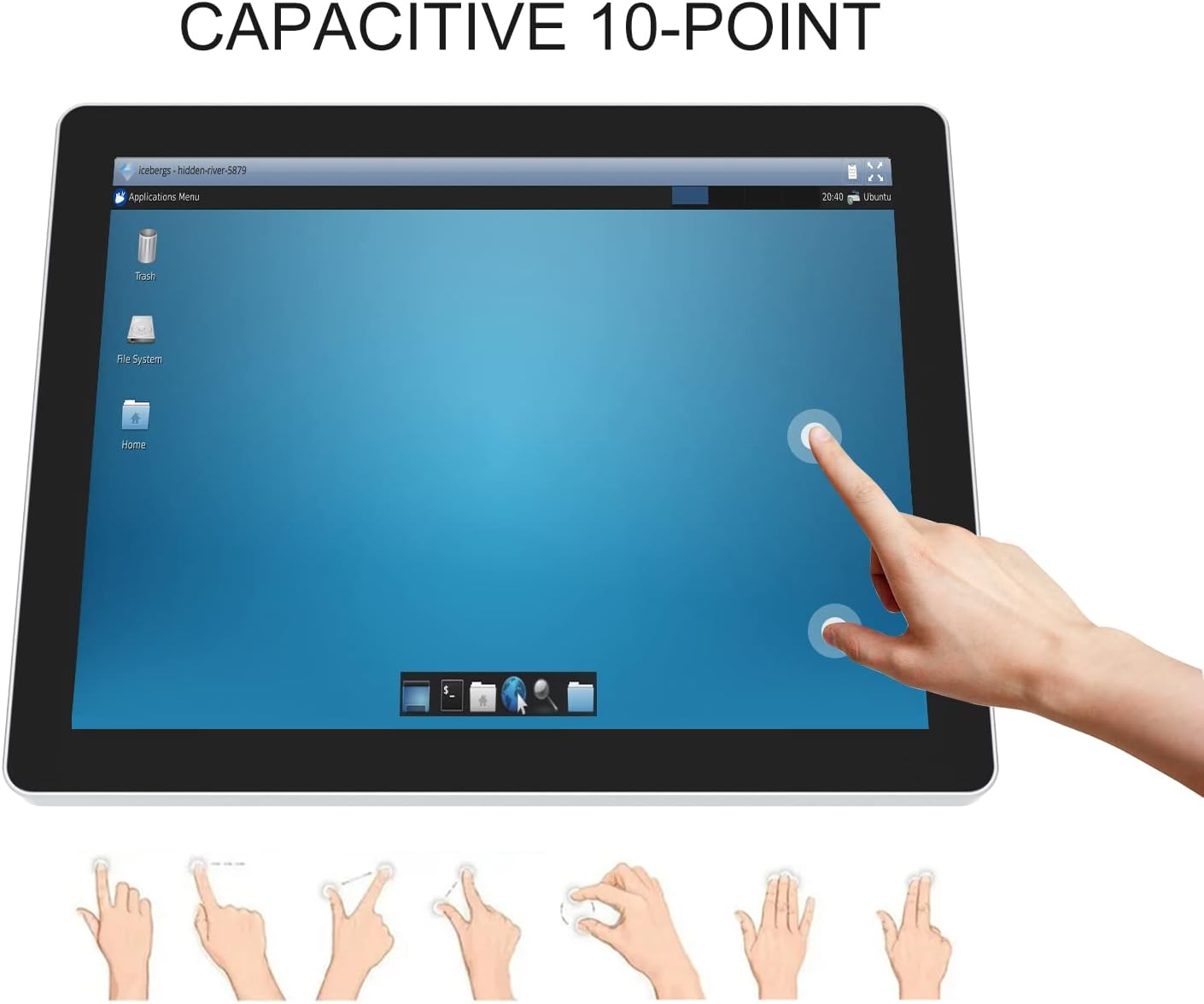 GreenTouch 15 Inch Aluminum Frame Wall Touch Screen LCD Monitor Open Frame LCD Touch Panel - HDMI/VGA/DVI-1024 * 768 @60Hz