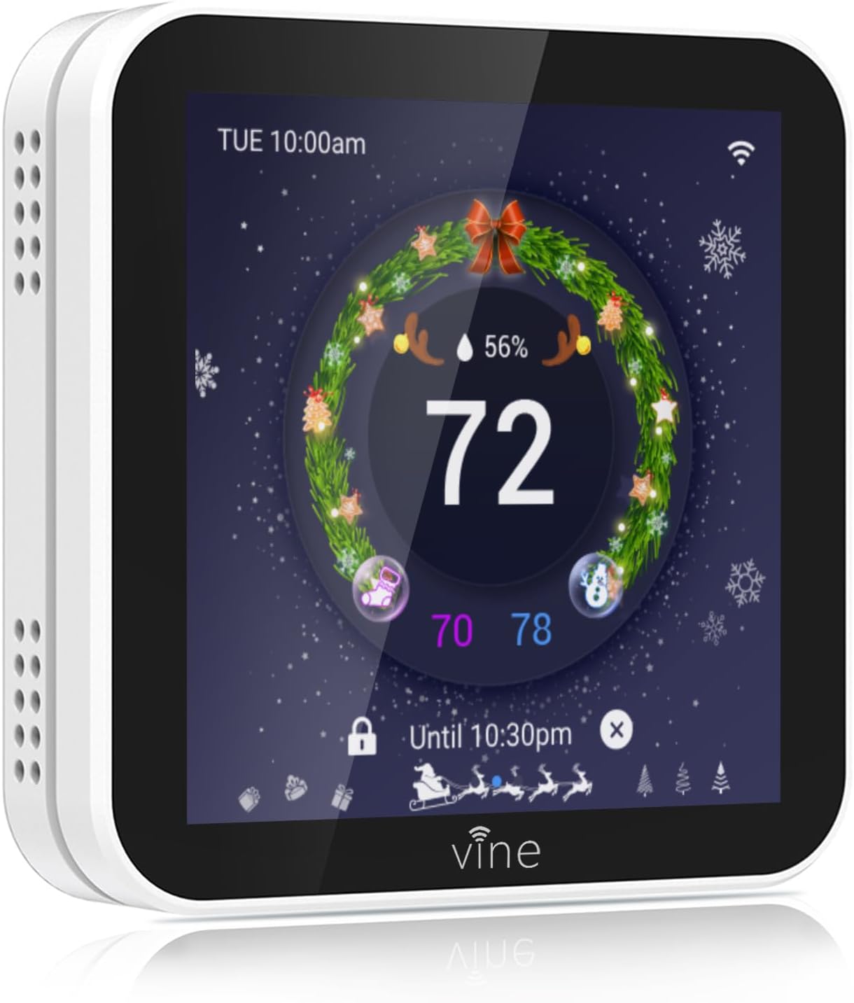 Vine Smart Thermostat - WiFi Programmable Thermostat for House - Compatible with Alexa and Google Assistant, 4.0" Touch Screen Christmas Valentine's Day Optional Wallpaper, C-Wire Required