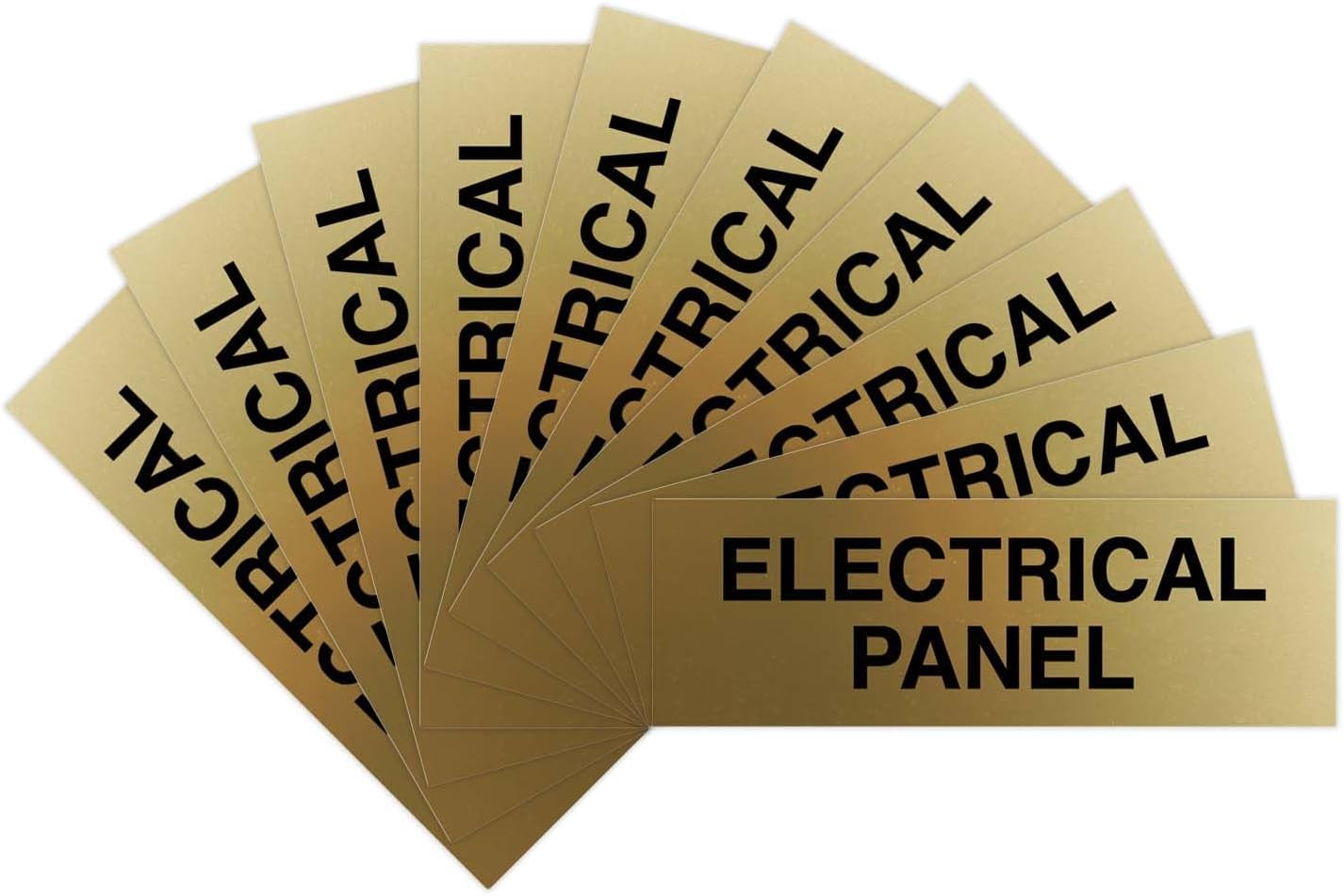 All Quality Basic Electrical Panel Sign - Fire Regulation Safety Compliance Sign - Blue/Gold - Medium (10 Pack)