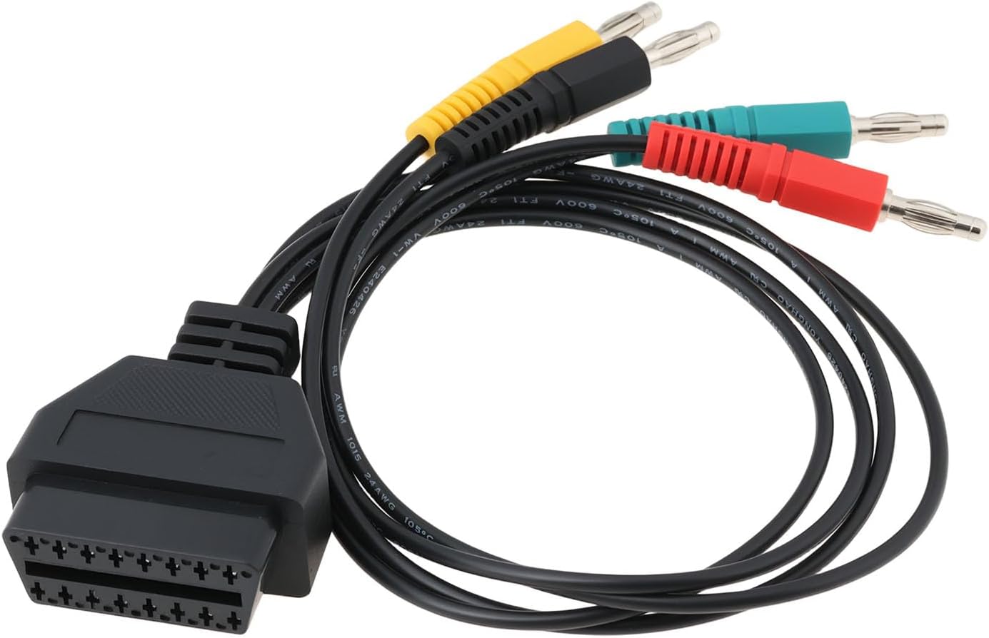 ECSiNG Car 16 Pin OBD2 Female to 4mm Banana Plug Adapter Cable 30cm for KTS Professional Systems and Pre-OBD Multiplexer System