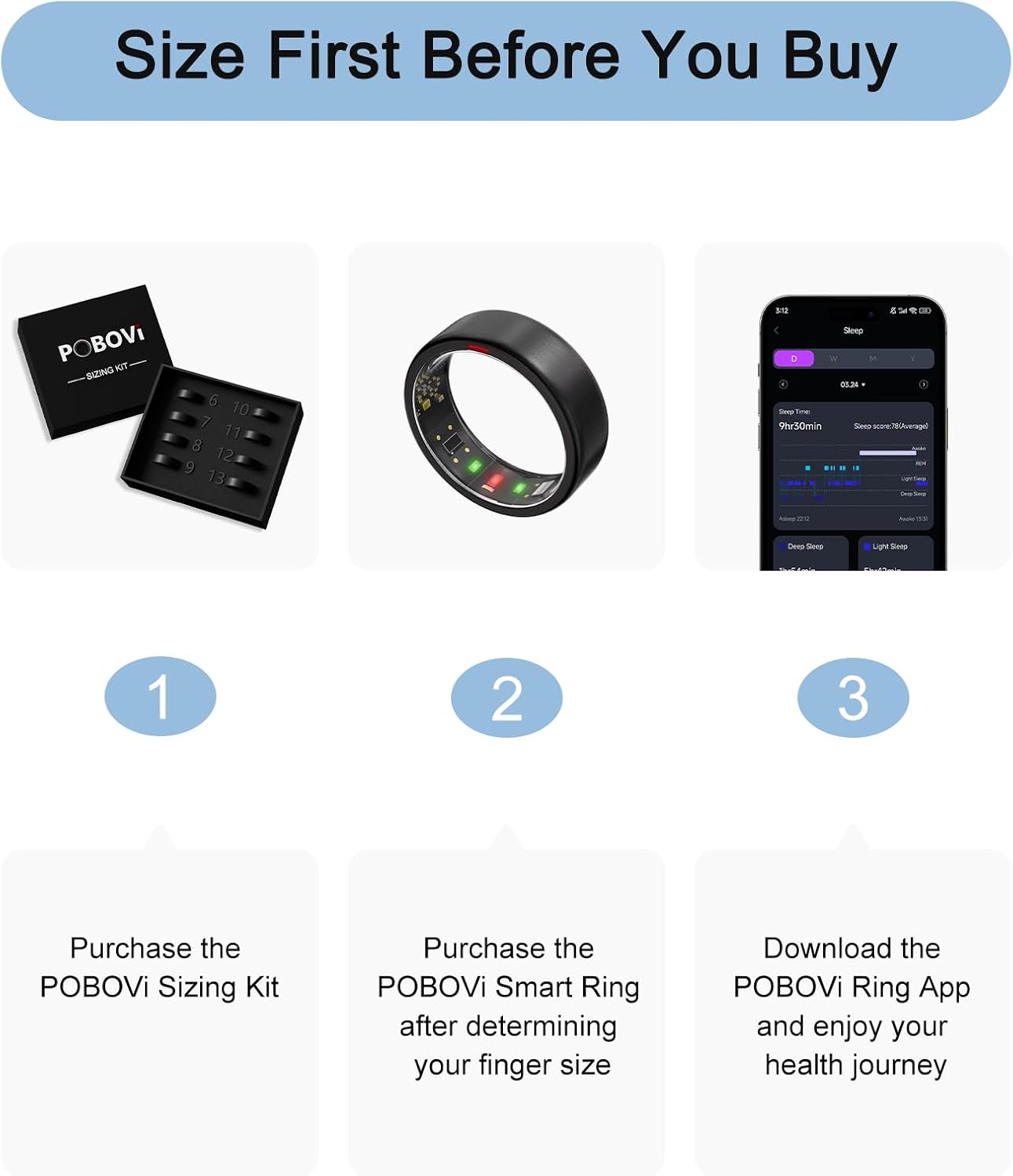 Ring OnePlus - Ultra-Thin Titanium Smart Ring - 7 Days Battery Life - Fitness/SPO₂/Stress/HR/Sleep Skin Temperature Tracker - No App Fee - iOS&Android Compatible (Black,Size 9)