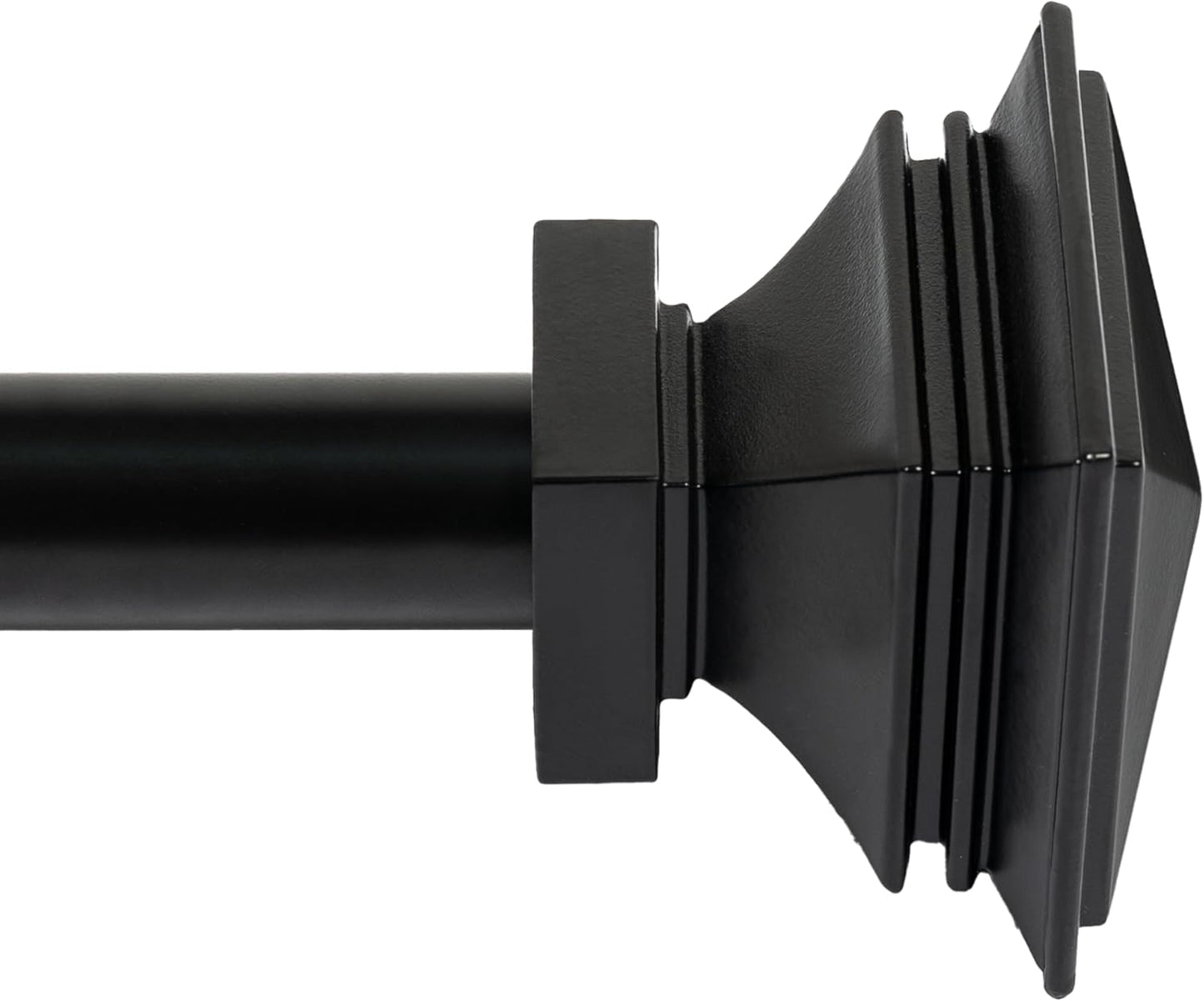 Deco Window Adjustable Curtain Rod for Windows 44 to 120 Inch (Pack of 1) Extendable Heavy Duty 1 Inch Iron Drapery Pole with Finials Wall Mounted French Door Curtain Rods (Black)