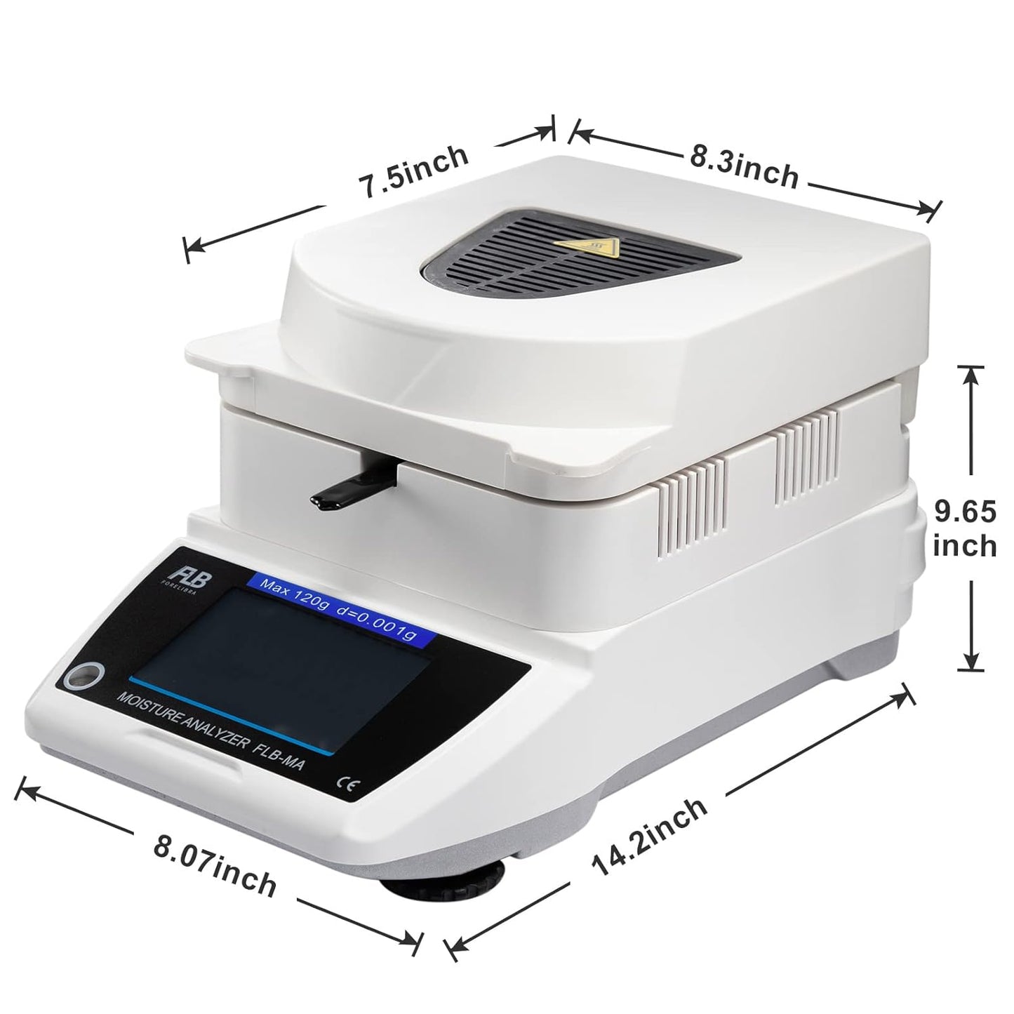 Moisture anlyzer Spanish English Germany Menu Balance Meter 0.01% Readability 0.001g 110V 3 Drying Modes Touch Screen RS232 Interface Water Content Test (50g0.001g)…
