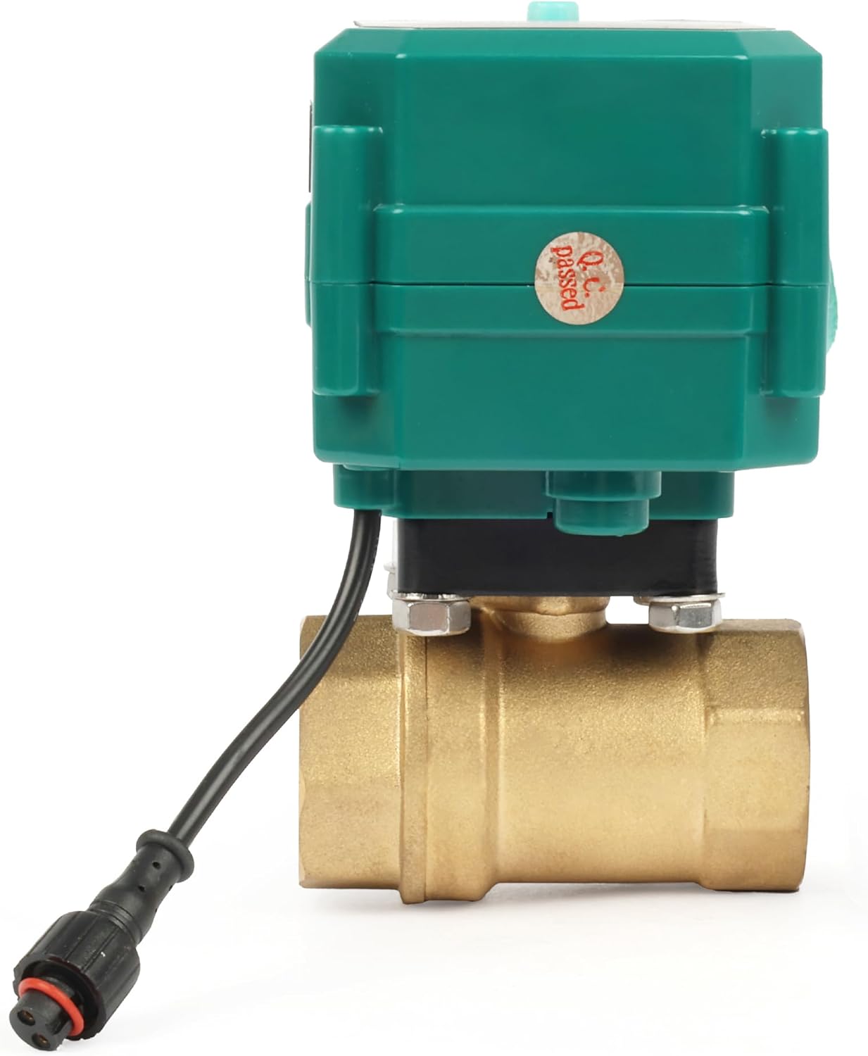 U.S. Solid 1" Smart Motorized Ball Valve - Brass Remote App Mobile-control Electrical Ball Valve with Manual Switch, Plug Connection