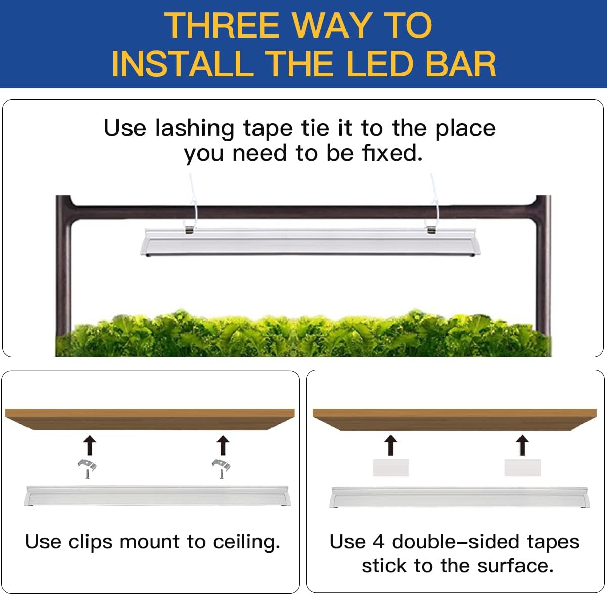 GYTF T5 Grow Lights 2 Pack, 1.4Ft 5000K White Full Spectrum LED Plant Growing Lamp Strips for Indoor Plants, Seeds Starting, Succulents, High PPFD with V-Shaped Reflector