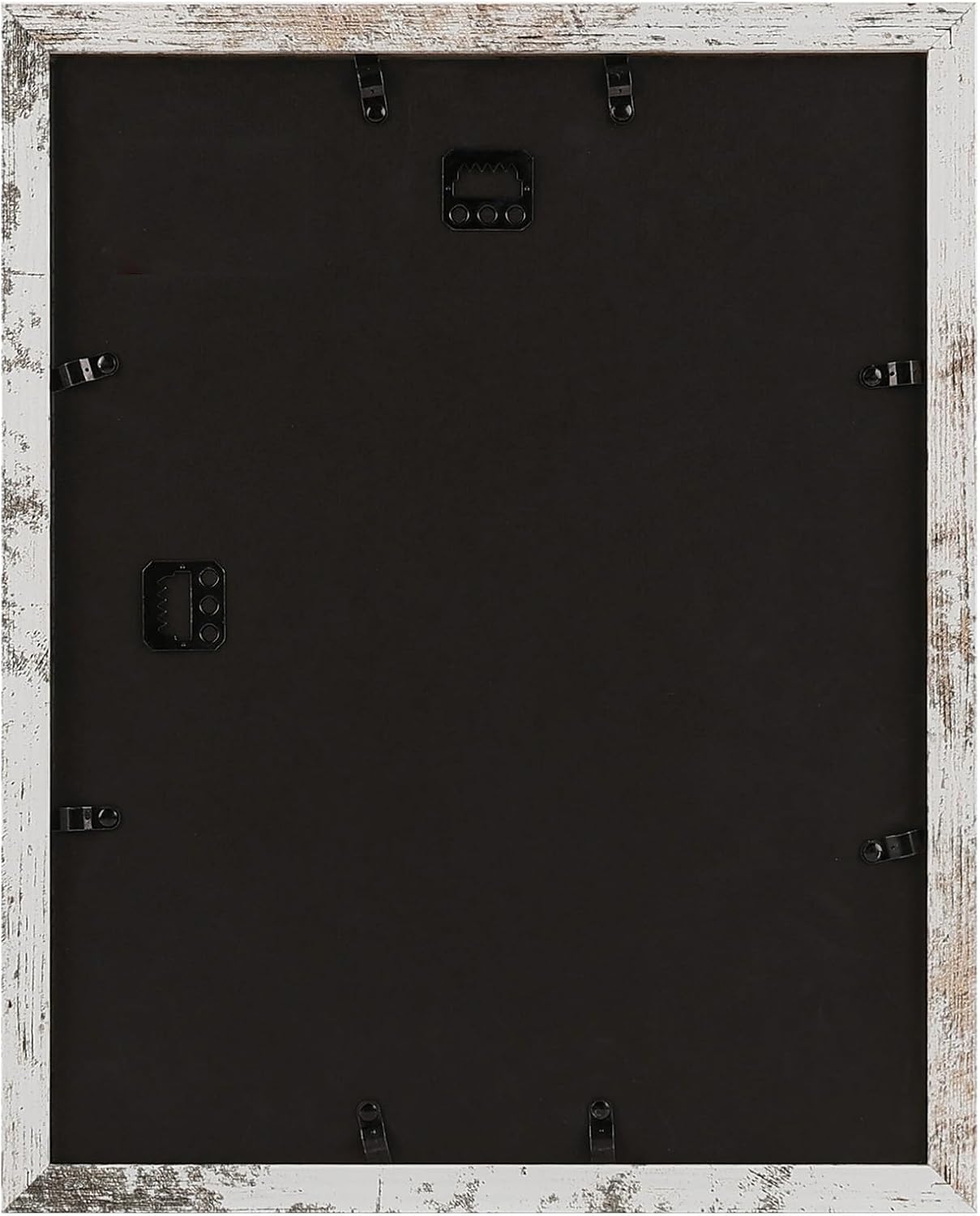 Golden State Art, 11x14 Picture Frame with Mat for 8x10 - High Definition Glass Wall Mounting Horizontal Vertical Display (Weathered White, 2 Pack)