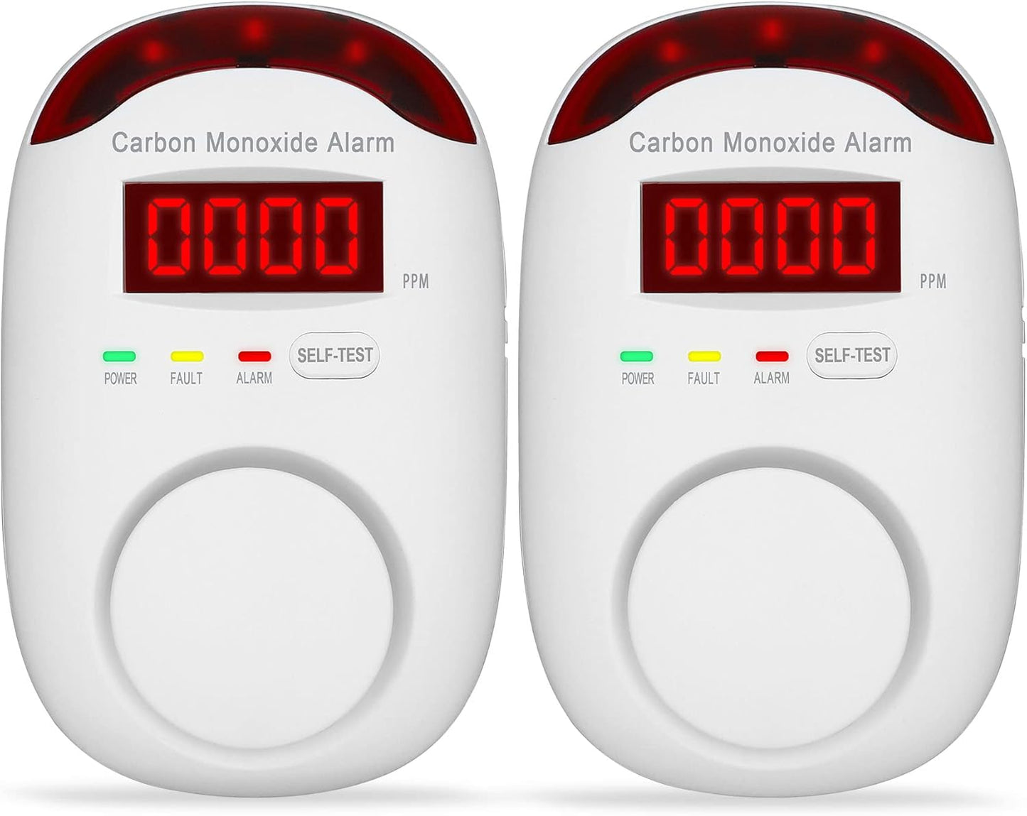 Plug-in Carbon Monoxide Detectors,Koabbit CO Level Monitoring Alarm with Light & Digital Display for Home/Kitchen/Bedroom,Accurate & Easy to Install(2 Pack)