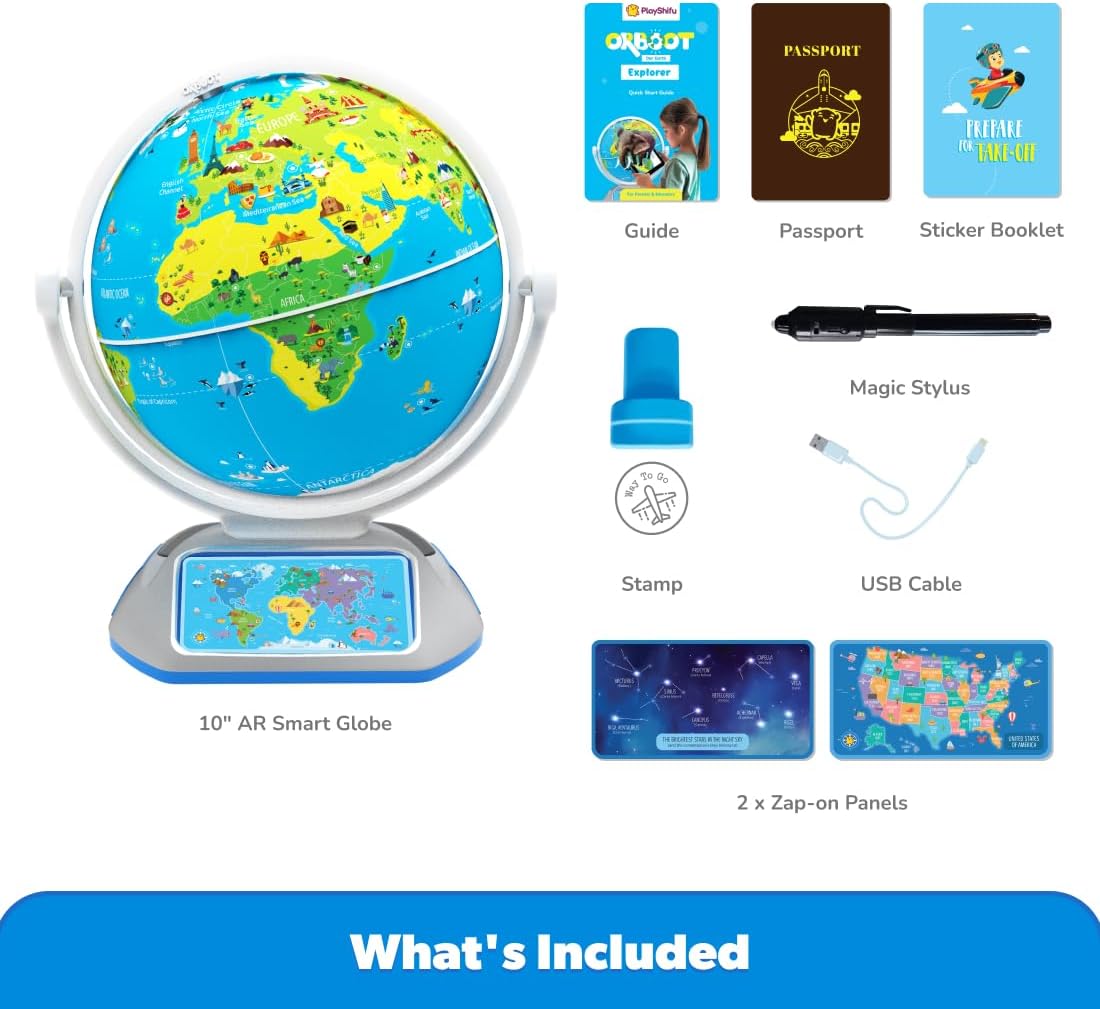 PlayShifu Interactive Globe for Kids – Orboot Earth Explorer: Tech Powered Interactive Globe for Kids | Smart Gift for Ages 4+ | 400+ Wonders, 1000+ Facts | Constellation Mode & Fun Games | Magic Stylus | Educational STEM Toys for the future scientists