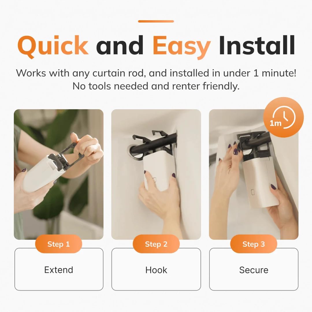 Ryse SmartCurtain | Motorized Curtain | Turn Current Curtains into Electric, Automated Drapes | Easy Install | Works with Existing Single or Double Curtain | Phone App Enabled | Charger Not Included