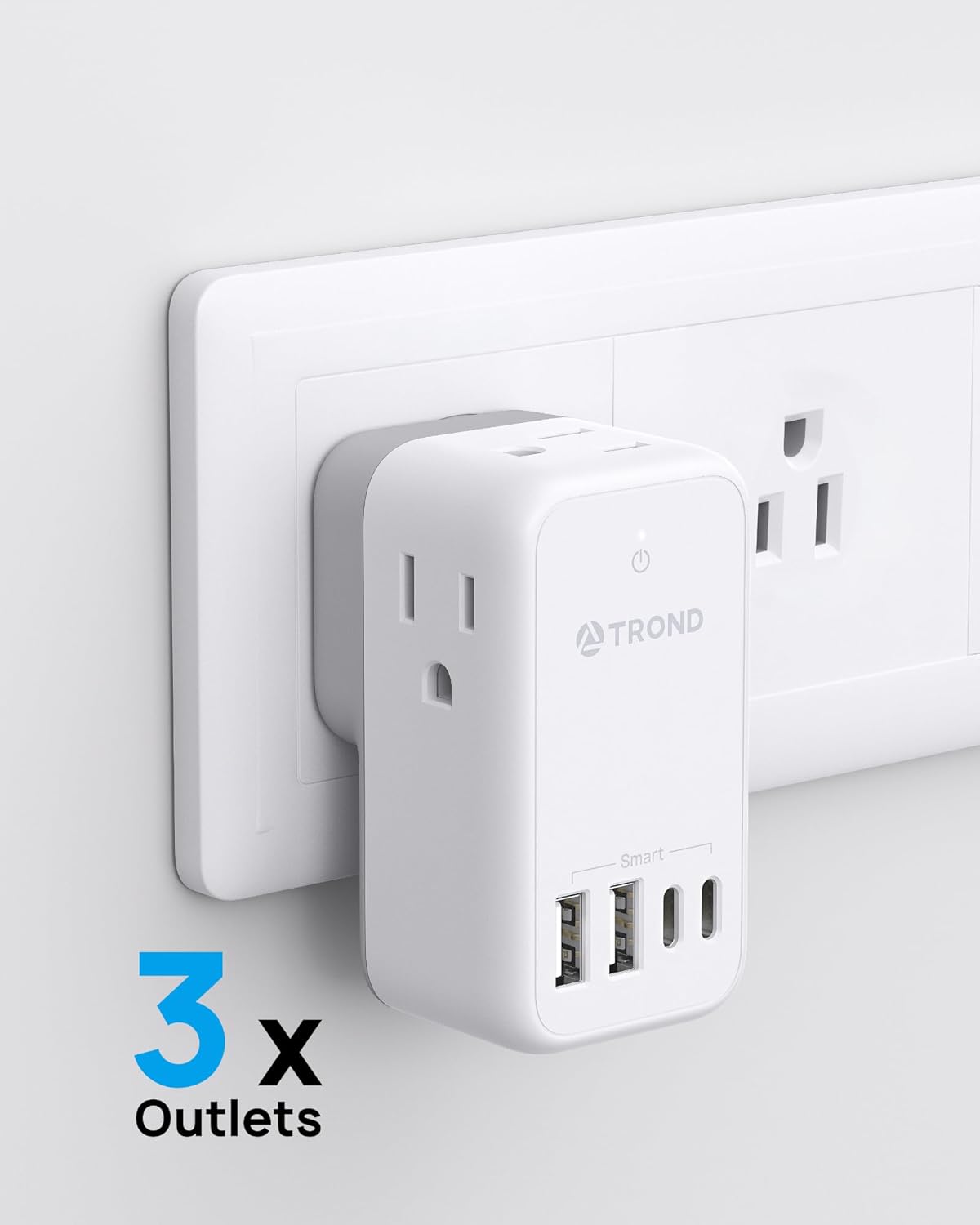 TROND Cruise Power Strip with 360 Rotating Plug, Cruise Ship Essentials No Surge Protector with 4 USB Outlets, Compact for Carnival, Princess, Norwegian, MSC & Major Ship Lines