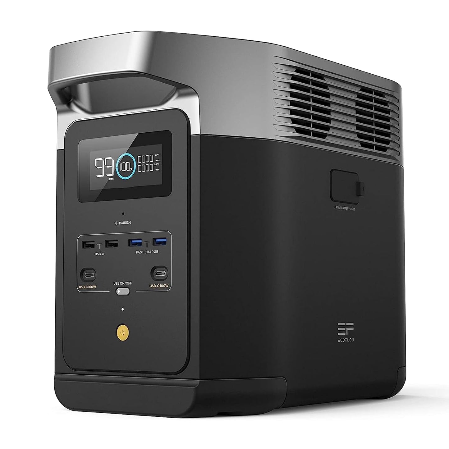 EF ECOFLOW Portable Power Station DELTA 2, 1024Wh LiFePO4 (LFP) Battery, 1800W AC/100W USB-C Output, Solar Generator(Solar Panel Optional) for Home Backup Power, Camping & RVs