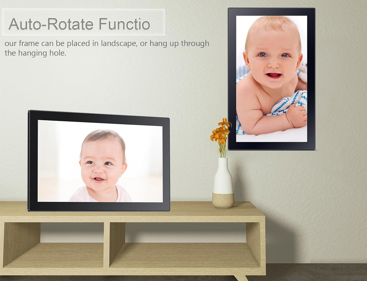 Frameo Digital Picture Frame with 1080P IPS Touch Screen HD Disply,21.5 Inch Large Digital Photo Frame, 32GB WiFi Frame with Swivel Mount,Send Photos Instantly from Anywhere with via App