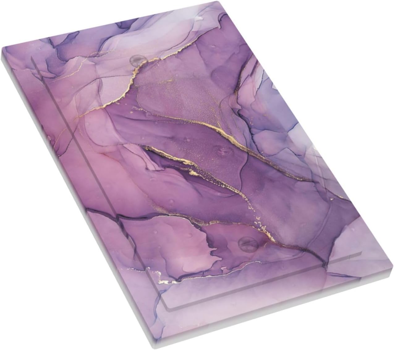Light Switch Cover Plate Purple Marbling Golden Line 1 Gang No Device Blank Electrical Wall Plates Faceplate Decorative Switch Plate for living Room Bathroom Decor