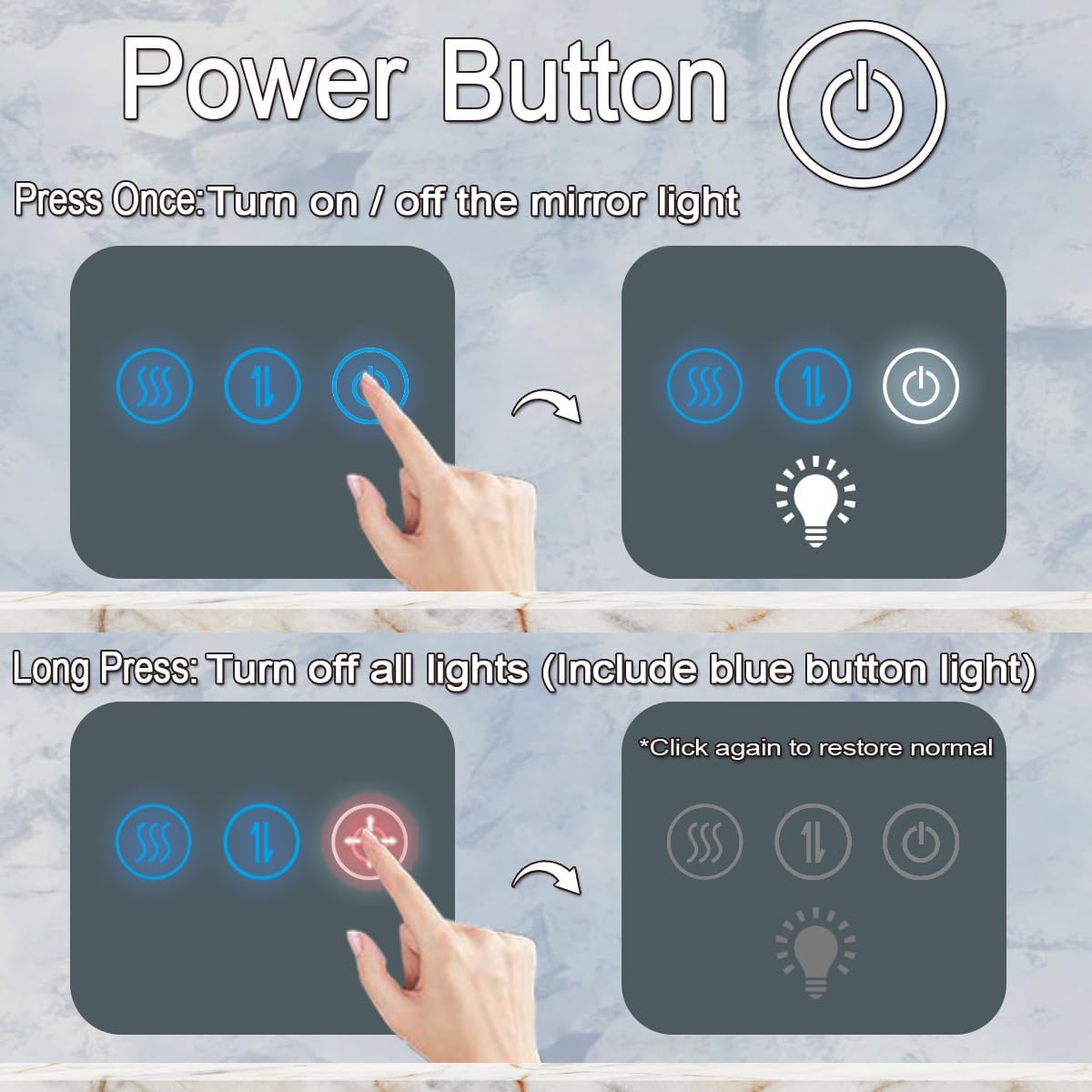 30 x 20 Inch LED Bathroom Mirror with Lights 3 Color Adjustable Brightness Frontlit Anti-Fog 30" Lighted Vanity Mirror for Bathroom Wall Horizontal/Vertical Mounted 30 Smart Light up Mirrors