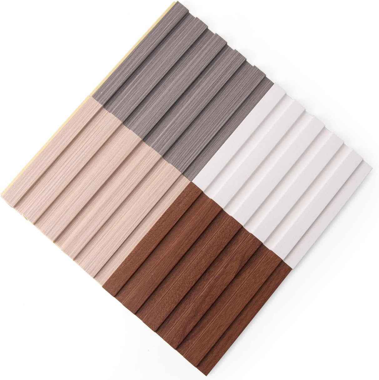 Art3d Slat Wall Panels, WPC Soundproof 3D Wall Paneling for Interior Wall Decor, TV Background, Samples 5-Pack 6 x 6 in.
