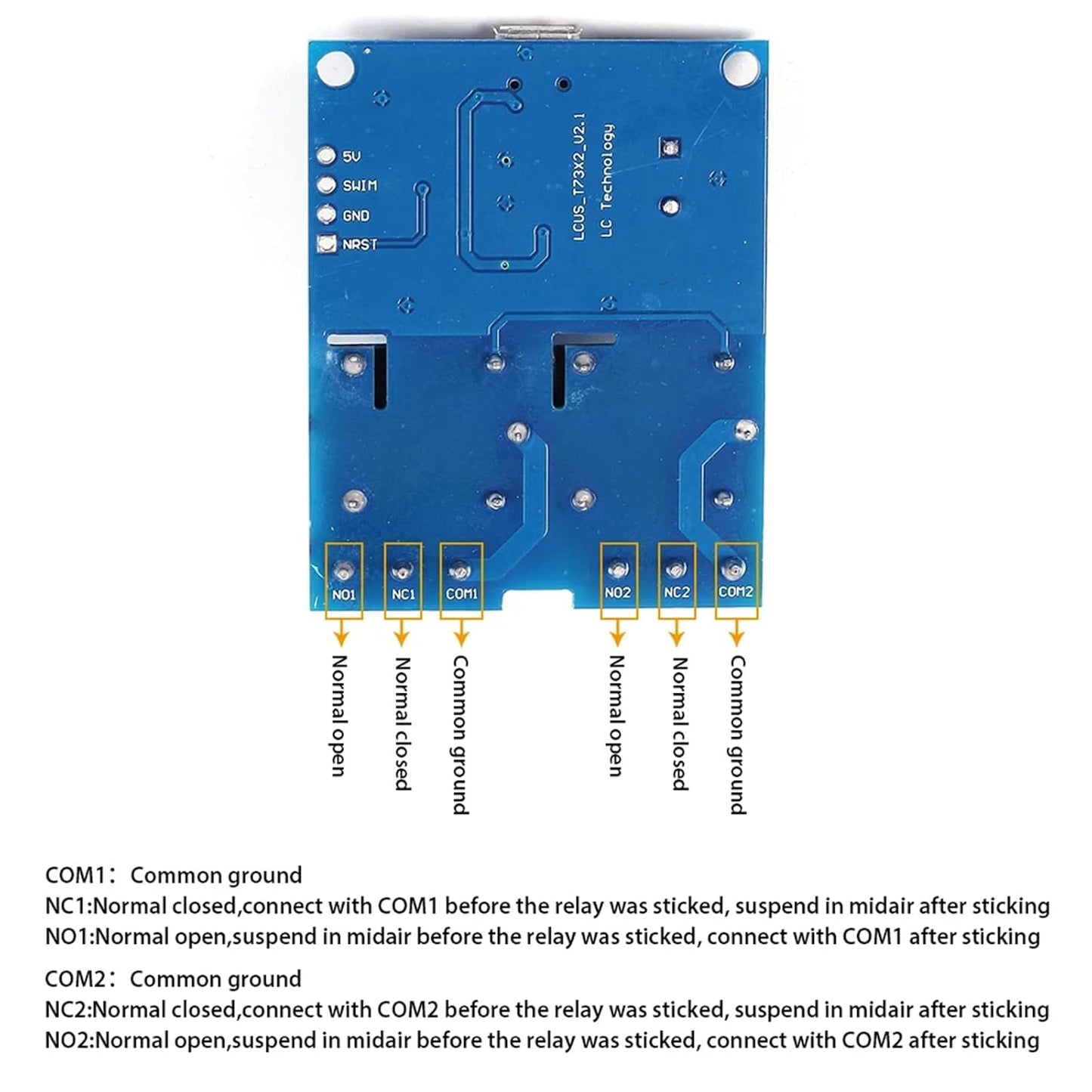 LCUS-2 USB Relay Module 2 Channel with Overcurrent Protection for Home Automation, Serial Control, Intelligent USB Switch