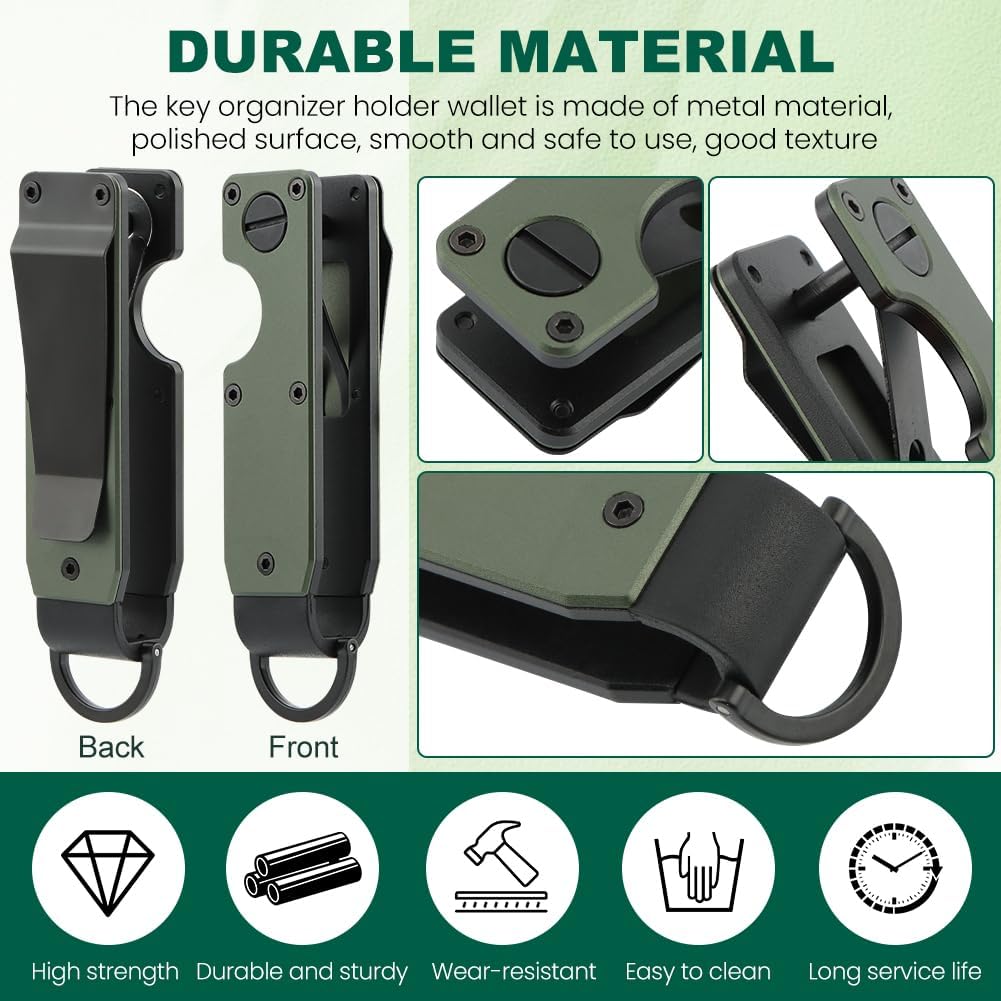 Key Organizer With Key-Handle,Compact Met-allic Key Holder,Met-allic Key-Organizer,Smart Keychain Secures 1-5 Keys