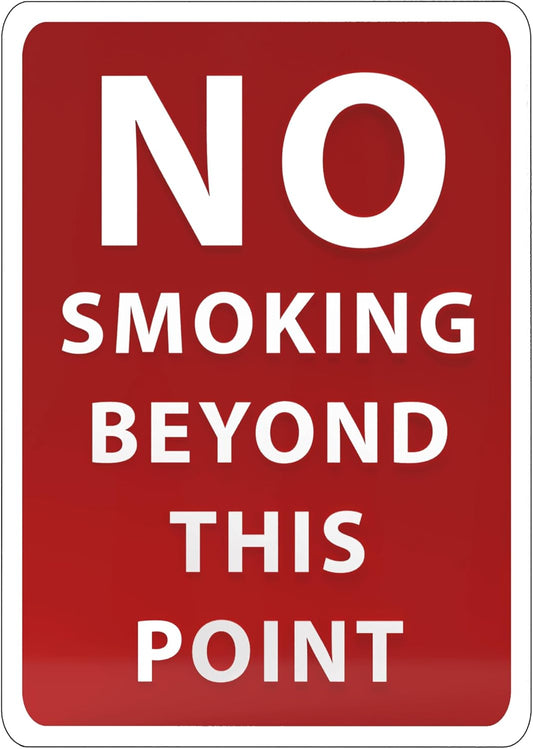 No Smoking Beyond This Point Sign - ADA Compliant Digitally Printed Text Wall Sign - Smoke-Free Area Signs for Offices, Businesses, Hotels & Restaurants - Plastic 5” x 3.5”