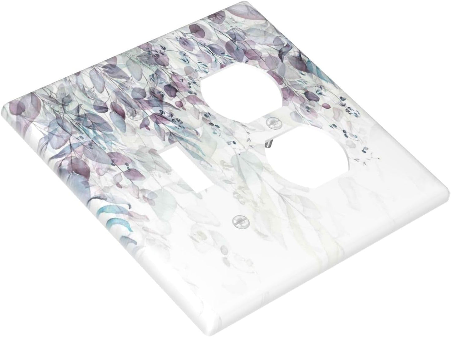 Hazy Leaves Ivy Nature Plants Eucalyptus Leave Wallplates 1 Toggle 1 Duplex Switch Plate Electrical GFCI Faceplate Decorative Light Switch Covers for Bedroom Home Decor