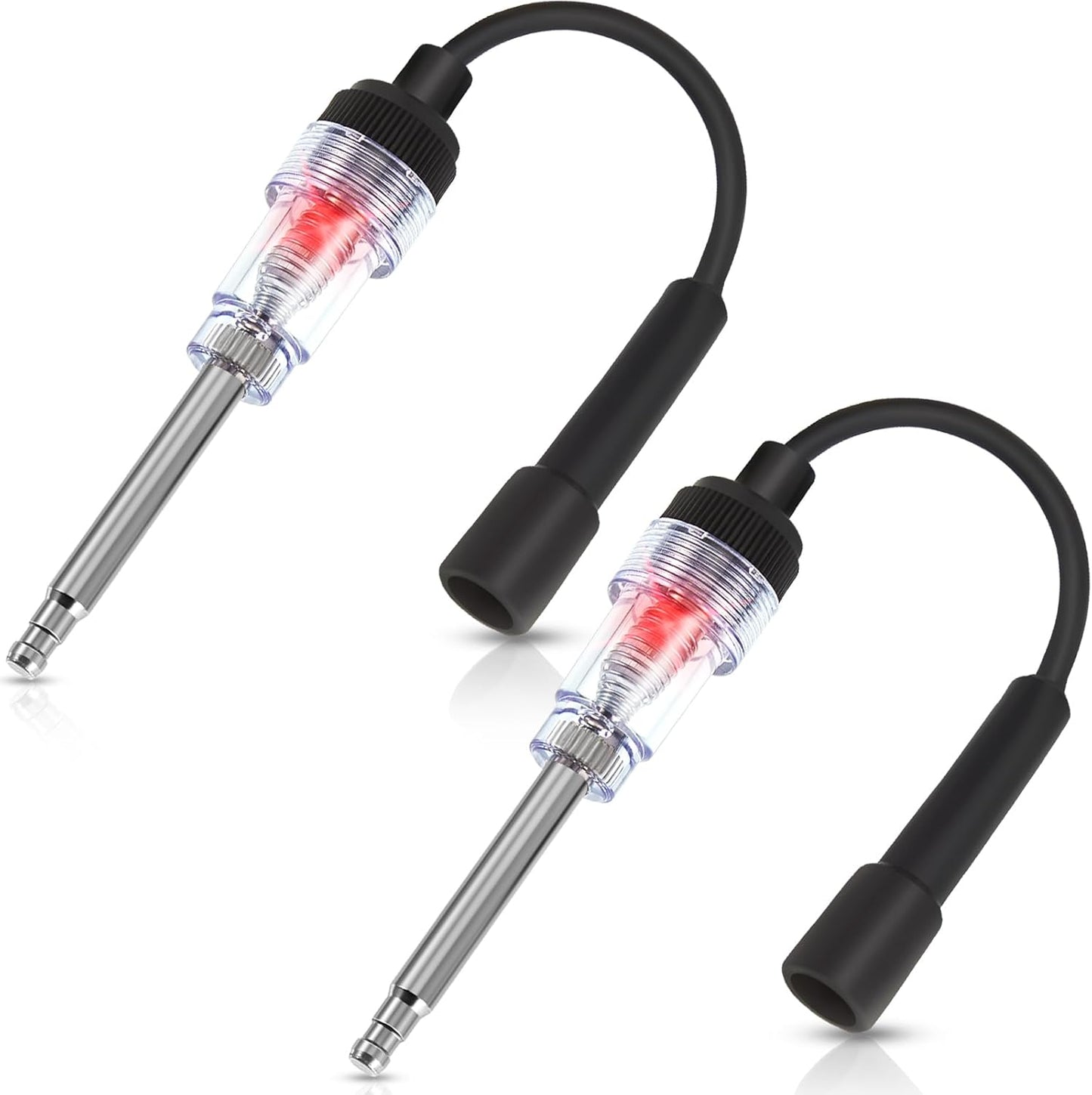 Inline Spark Plug Tester Engine Straight Boot Ignition Tester Light Lawnmower Checker Armature Diagnostic Detector for Automotive Car Internal External Engine(2 Pieces)