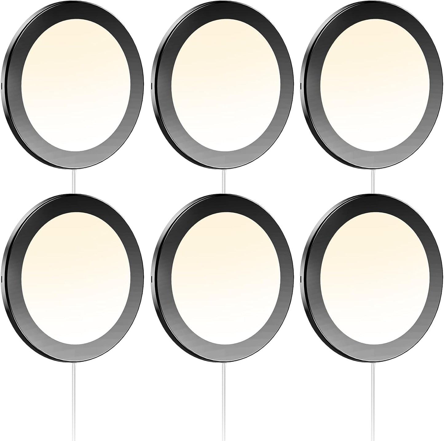 VST Under Cabinet Mini Panel Lighting 3.94inch 12V 2.5W(Total 15W) with Wireless Dimmer Switch, Surface Mount Puck Light for Kitchen Van Truck Car Galley Downlight 6Pack(Round 2700K-6500K)