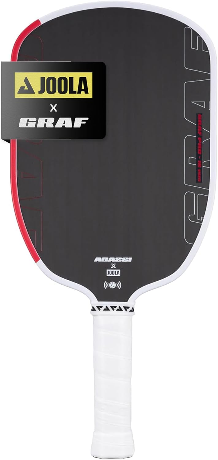 JOOLA GRAF Pro IV 16mm Pickleball Paddle w/Extended Sweet Spot - Carbon Fiber Surface Increases Spin & Control - SK Film for Power & Larger Sweet spot - UPA-A Certified - USAP Approved - NFC Chip
