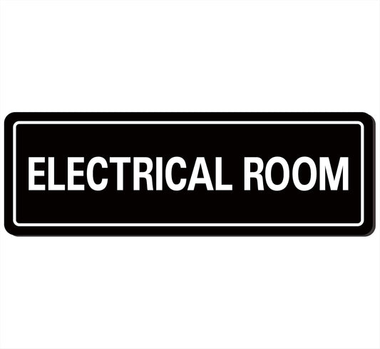 Electrical Room Sign - Premium Durable Acrylic Material, Ultra-strong Self-adhesive, Quick Installation, Suitable for Your Home and Business (9×3 Inches Black).