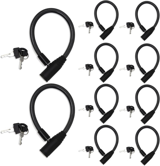 Urban August Child-Proof Refrigerator Lock for Kids & Adults - Lock for French Door Fridge and Cabinet (Small, Black, 10 Pack Keyed Alike)