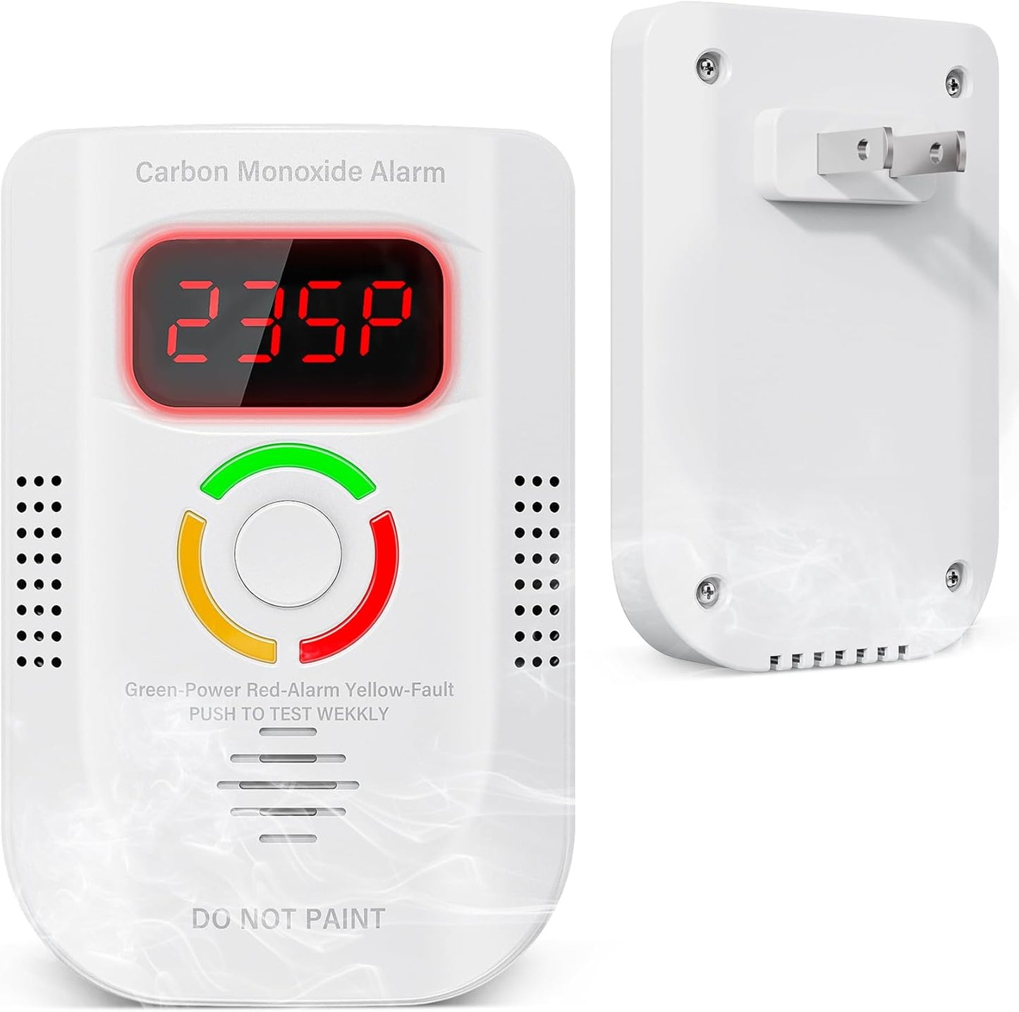 Carbon Monoxide Detectors Plug in, Portable CO Detector with LED Digital Display, Carbon Monoxide Alarm with Audible and Visual Alarm & Test Mute Button, CO Alarms Monitor for Home/Kitchen/Hotel