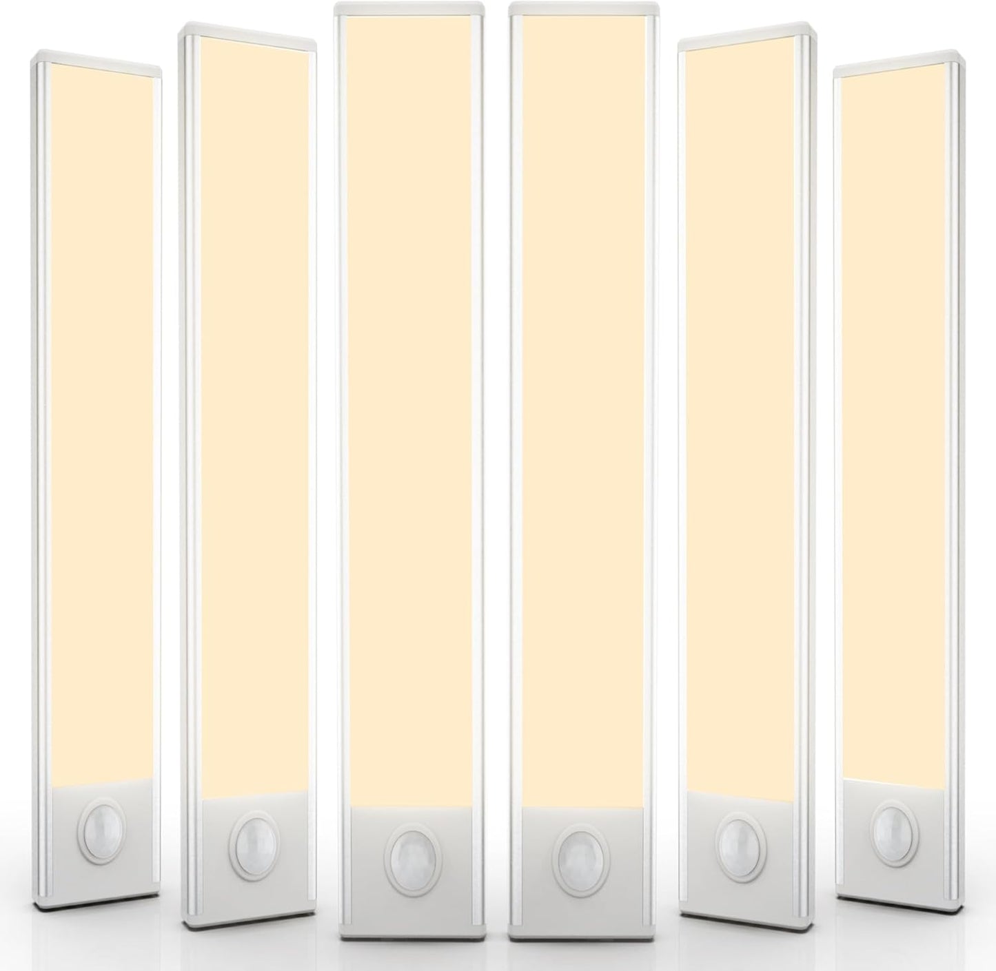 6 Pack Under Cabinet Lighting Wireless, 68 LED Rechargeable Battery Motion Sensor Light Indoor, Stick On Magnetic Closet Lights, Under Counter Lights for Kitchen, Stairs, Warm 16 in