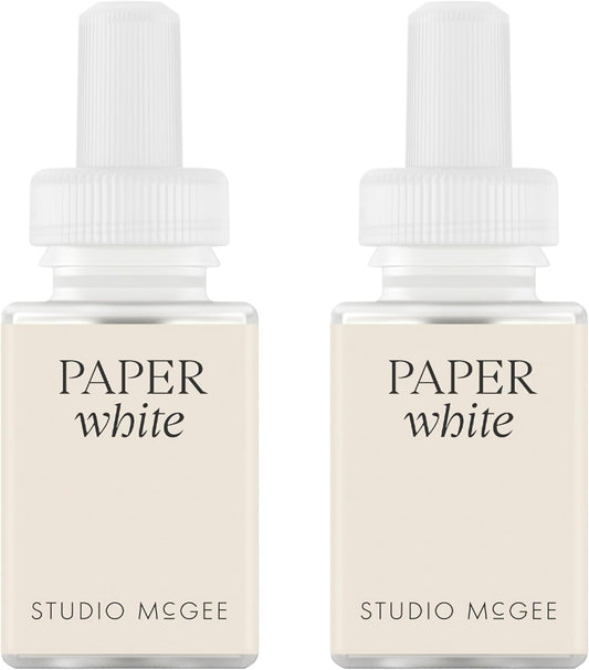Pura x Studio McGee Home Scent Refill - Smart Air Diffuser - Up to 120-Hours of Luxury Fragrance per Refill - Home Essential - Clean & Safe Diffuser Fragrance - 2 Pack, Paper White