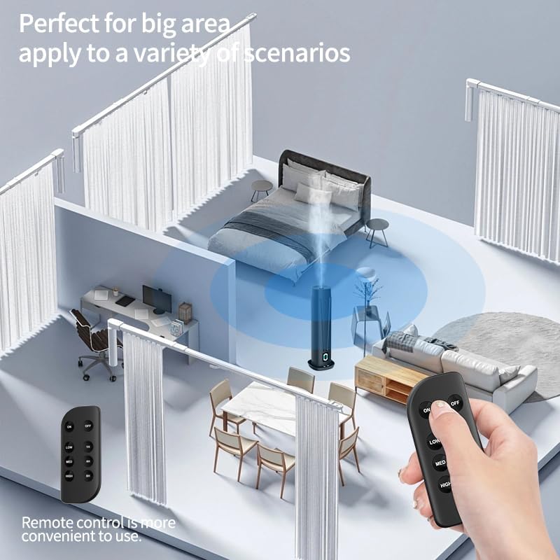 Waterless Scent Diffuser – 1200 Sq Ft Coverage, Essential Oil Diffuser with Remote Control, Quiet Aromatherapy Diffuser with LED Light & Timer, Scent Air Machine for Home, Office, Hotel