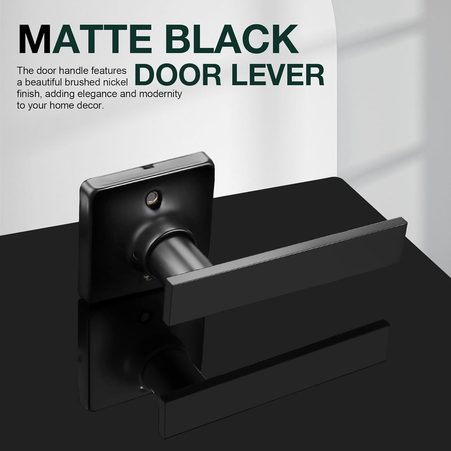 GOBEKOR 10 Pack Dummy Door Levers Matte Black Single Dummy Door Handles for Closet Black Dummy Handles Square Dummy Door Handle Pulls