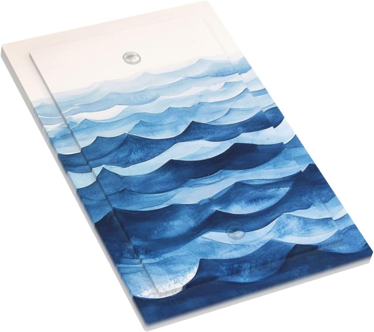 Light Switch Cover Plate Blue Watercolor Textured Abstract Ocean Wave 1 Gang No Device Blank Wall Plate Electrical Outlet Cover Decorative Switch Plate Covers for Bedroom living Room Decor