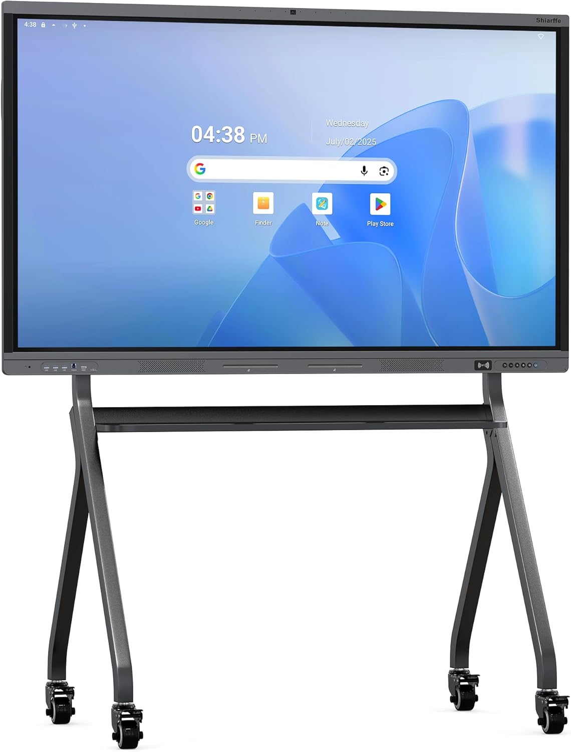 Shiarffe X5 Smart Board with Stand 4K Interactive Whiteboard EDLA-Certified All-in-One Touchscreen Digital Display Built-in Speaker for Classrom Hybrid Work