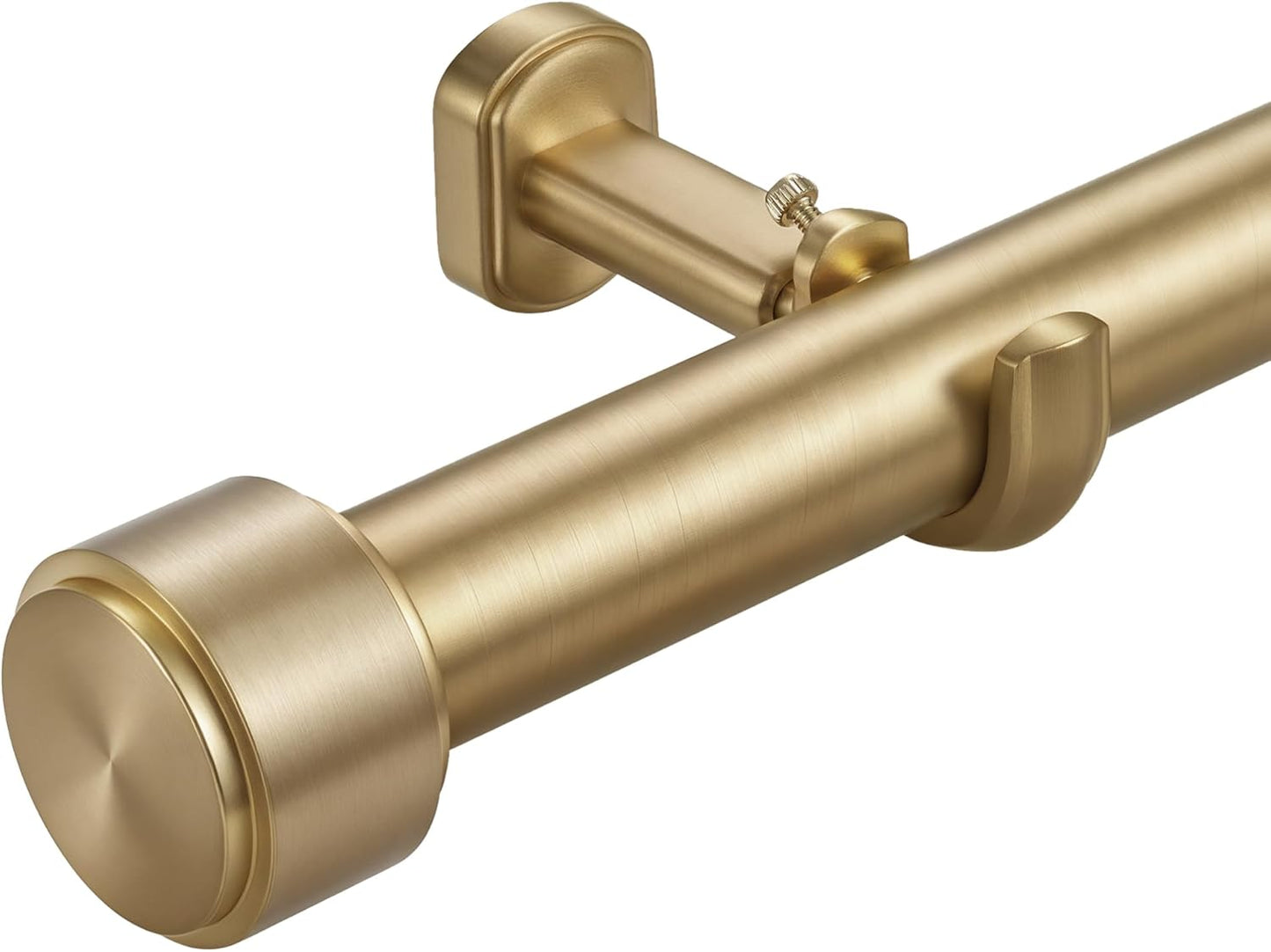 Heavy Duty Curtain Rods - 1 1/4" Large Diameter Premium Nonadjustable Curtain Rod - 36in/3ft Custom Window Treatment Rods with Durable Aluminum Brackets and End Caps,Gold Finish