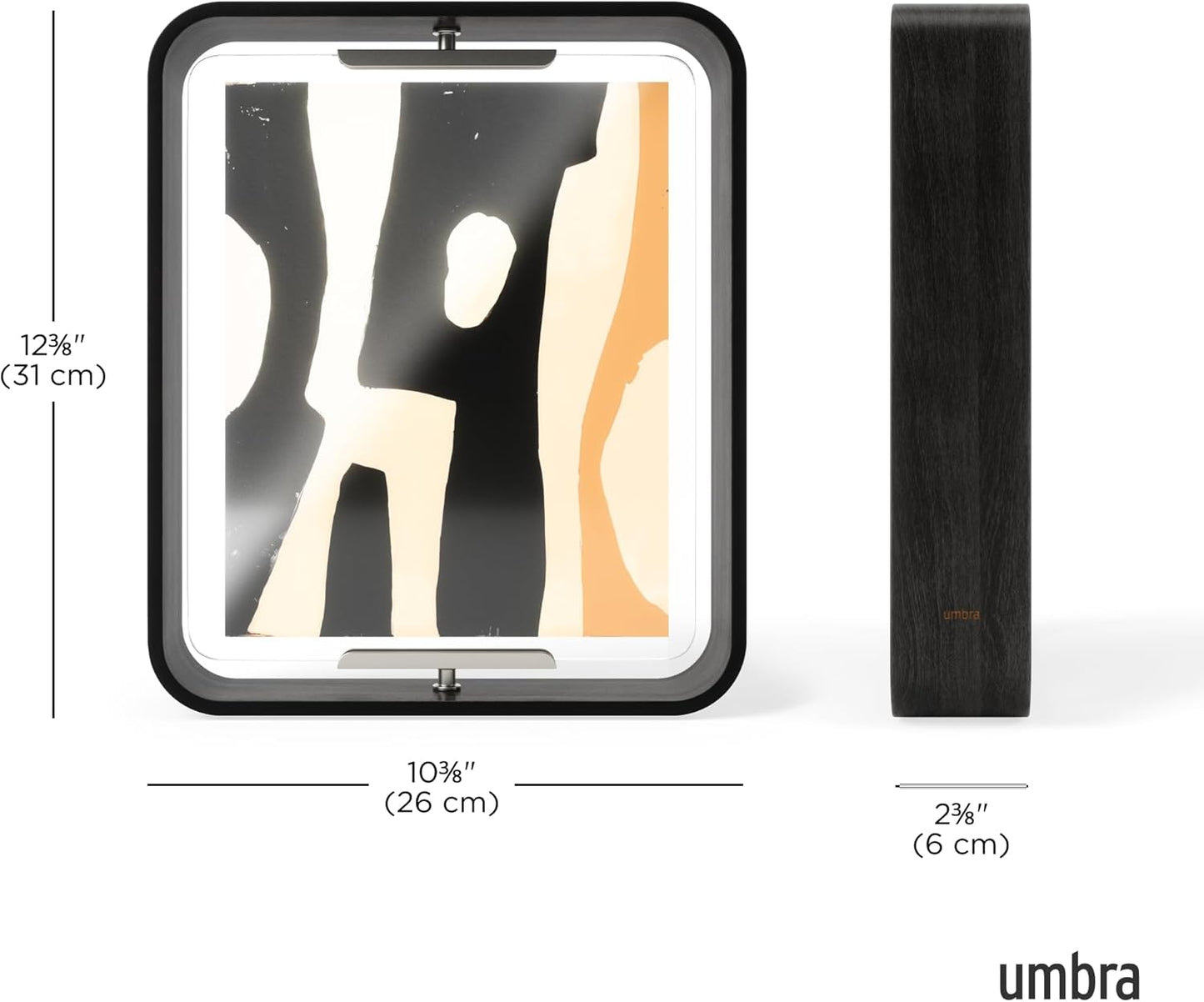 Umbra Table Picture Frame Two Sided Picture Frame for 8 x 10 Inch Photos Wood Black