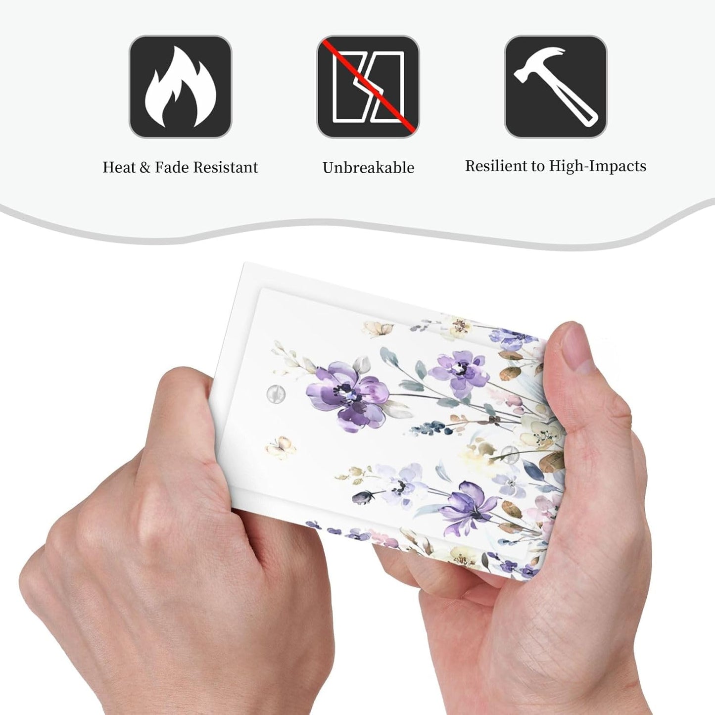 Light Switch Cover Plate Purple Floral Lilac Watercolor Flower Leaves Butterfly Wildflower 1 Gang No Device Blank Electrical Wall Plates Faceplate Decorative Switch Plate for Bedroom Home