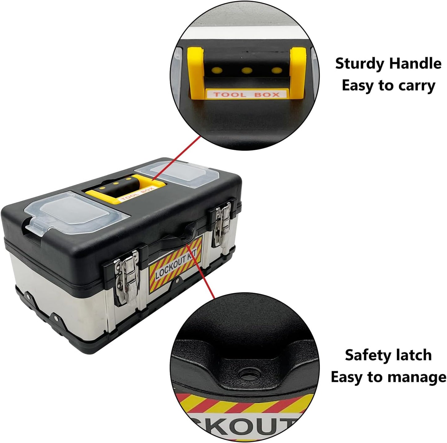 JOJOMARK Lockout Tagout Kit Electrical Loto - Group Lockout Hasps, Lockout Tags, Safety Padlocks with Number, Nylon Ties with Tool Box