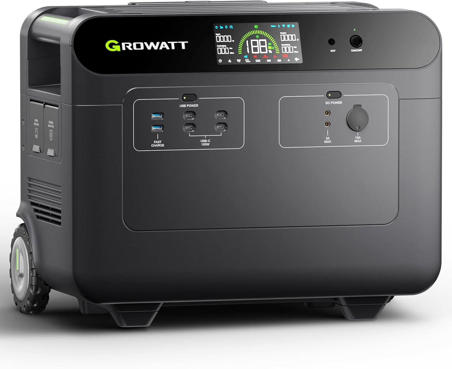 GROWATT 3686Wh Extra Battery for HELIOS 3600 Portable Power Station, LiFePo4 Expansion Battery, 9 DC Outlets for Cell Phone, PC, Tablets or Other Devices, for Home Use, Emergency, Camping and RV