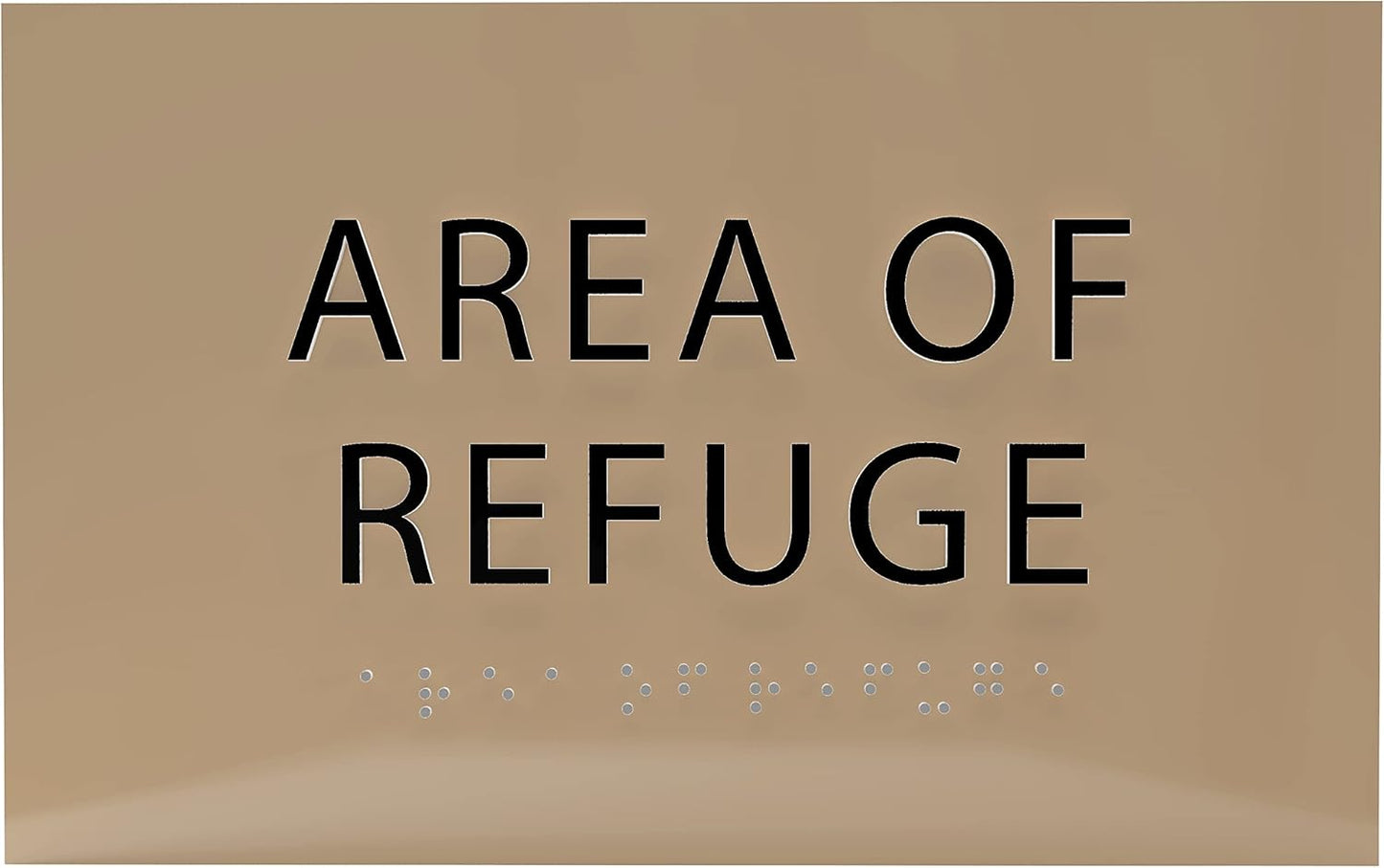 6" X4" Area of Refuge Sign - ADA Compliant Tactile Graphics Grade 2 Braille Text | Wall Mount Plastic Signs for Shopping Malls, Offices, Hotels, Schools, Apartments & Restaurants