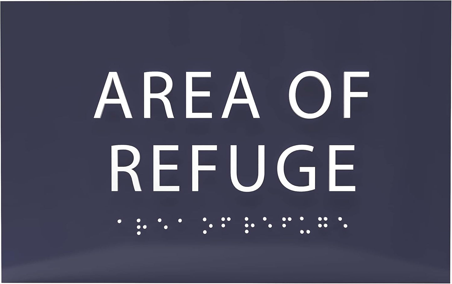 6" X4" Area of Refuge Sign - ADA Compliant Tactile Graphics Grade 2 Braille Text | Wall Mount Plastic Signs for Shopping Malls, Offices, Hotels, Schools, Apartments & Restaurants